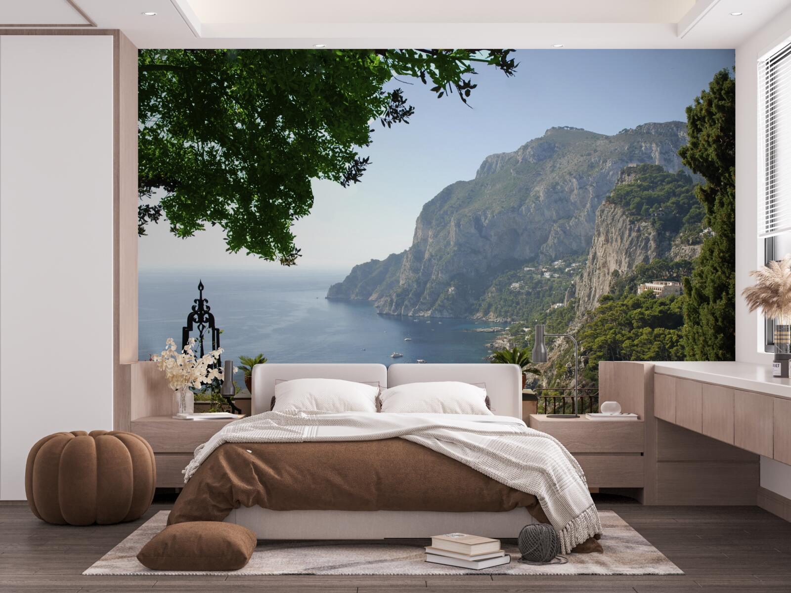 Fototapet panoramă de munți și ocean