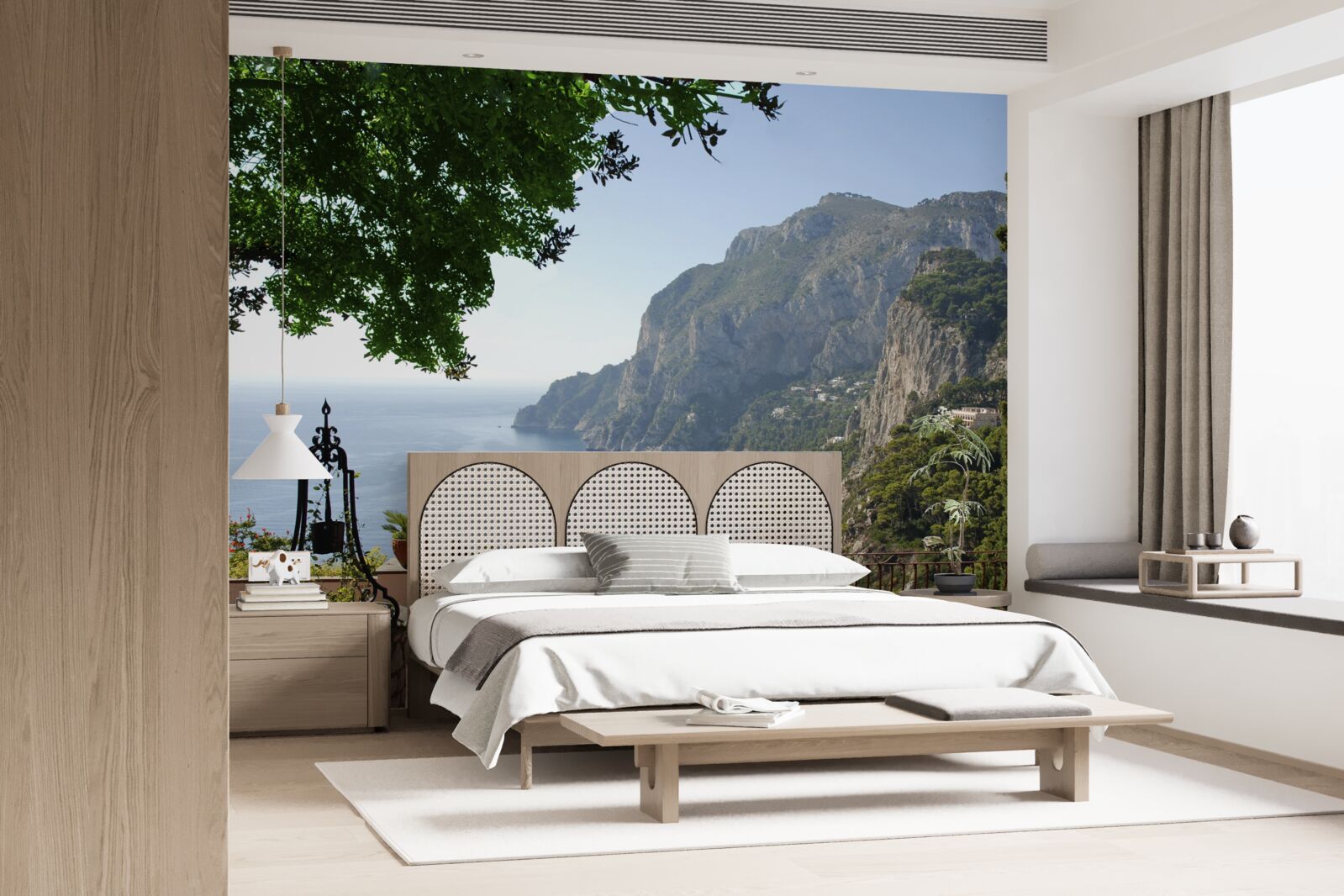 Fototapet panoramă de munți și ocean