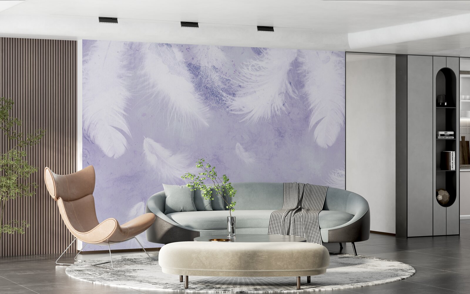 Fototapet pene albe plutitoare