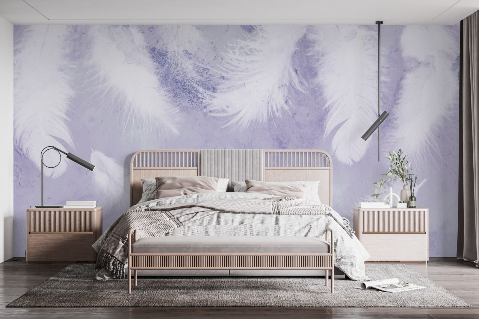 Fototapet pene albe plutitoare