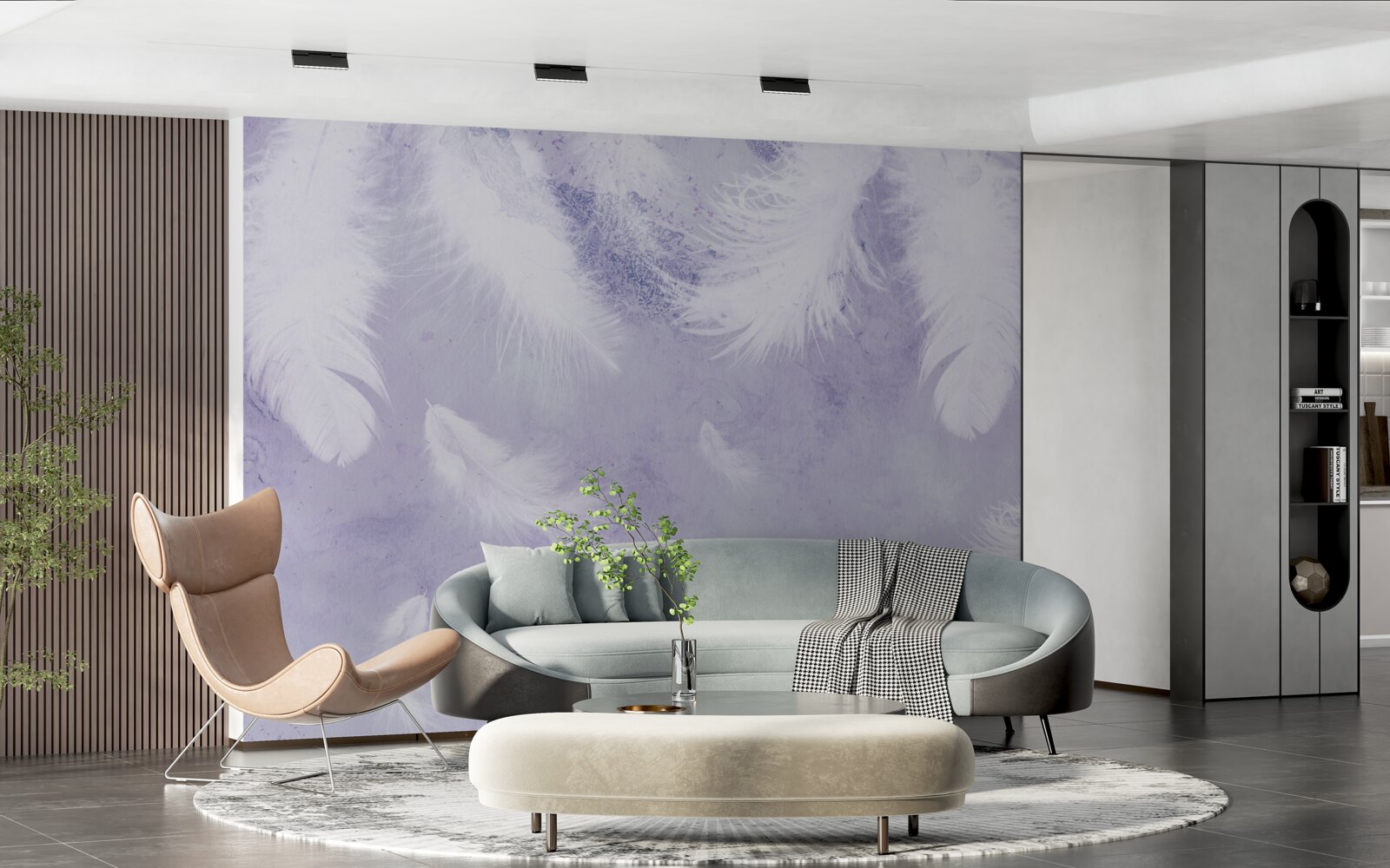 Fototapet pene albe plutitoare