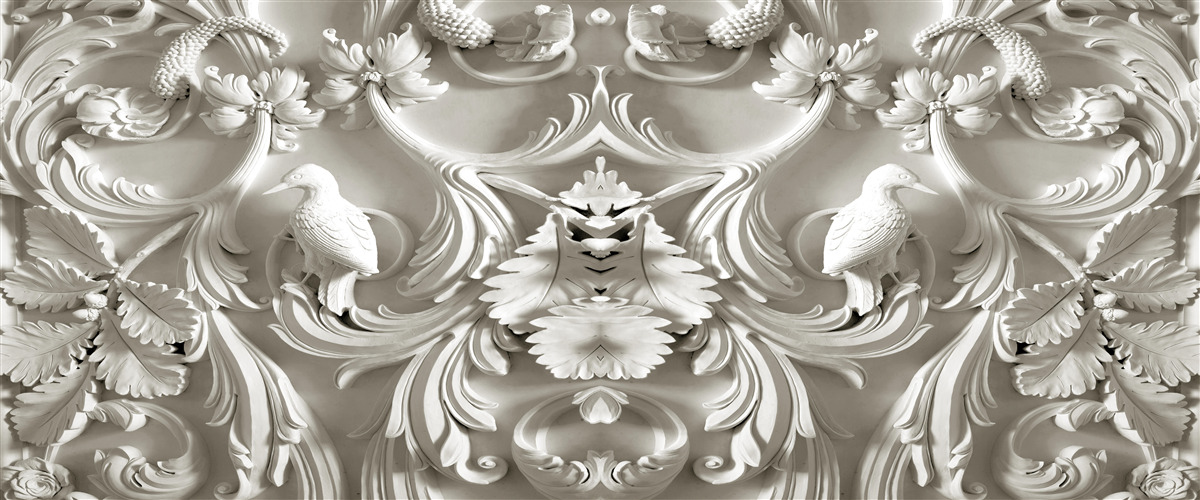 Fototapet relief alb realizat din ipsos