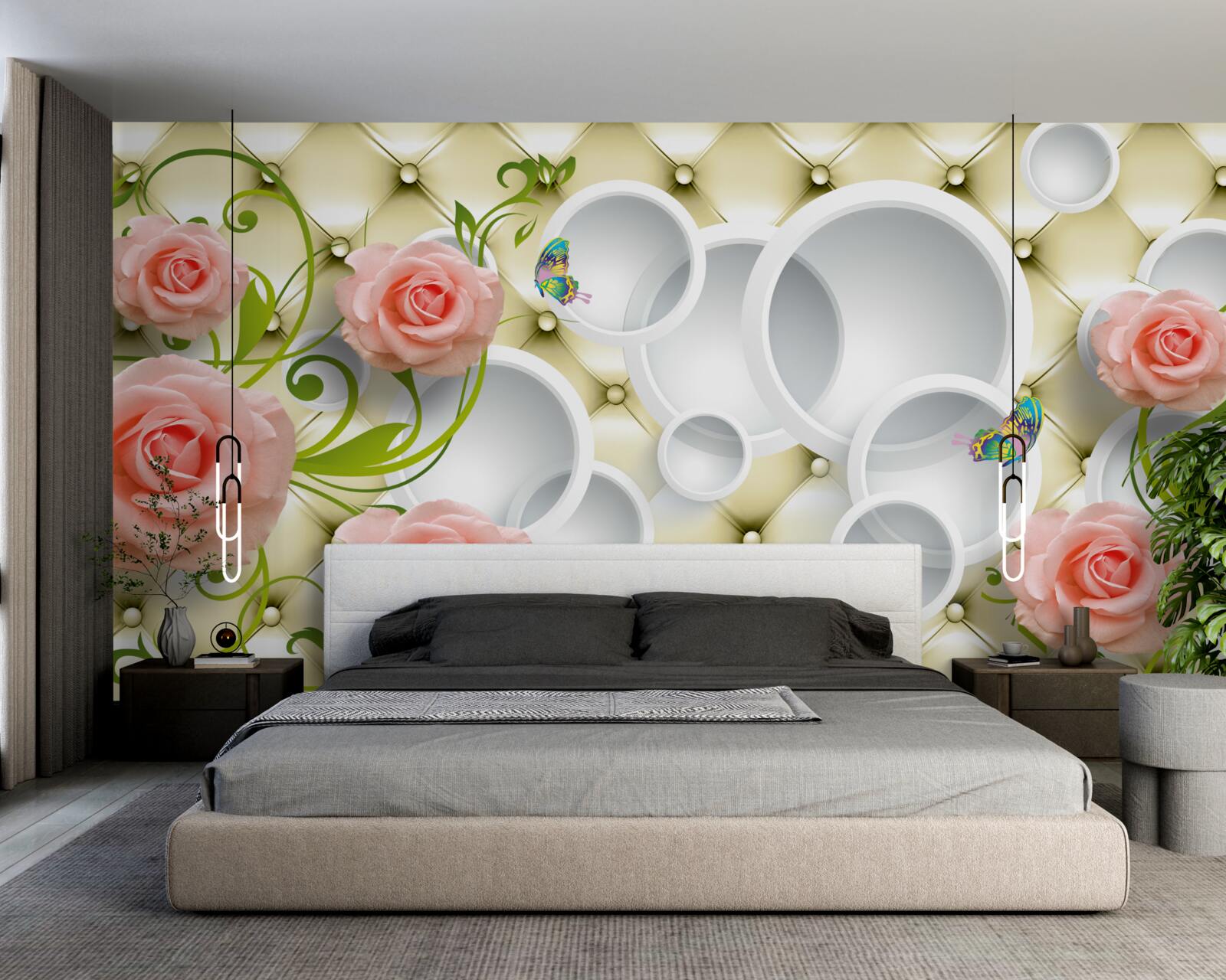 Fototapet mugurele de trandafir roz este frumos