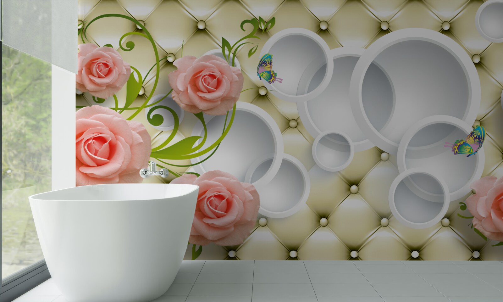 Fototapet mugurele de trandafir roz este frumos