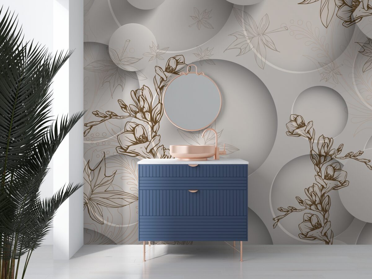 Fototapet magnoliile sunt albe și de formă rotundă