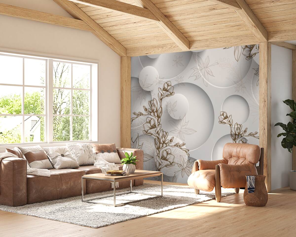 Fototapet magnoliile sunt albe și de formă rotundă