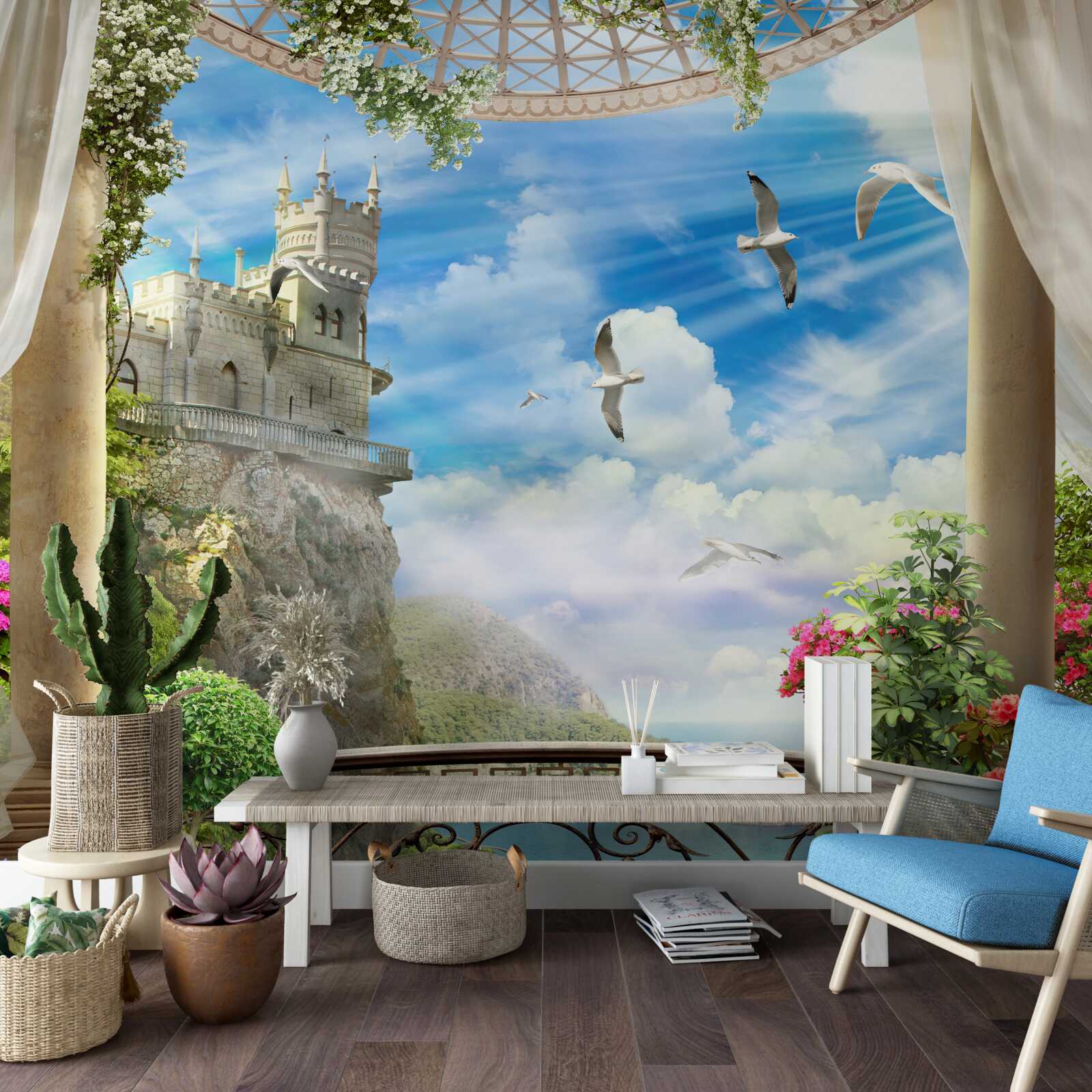 Fototapet terasă cu vedere la sanctuarul rândunicii