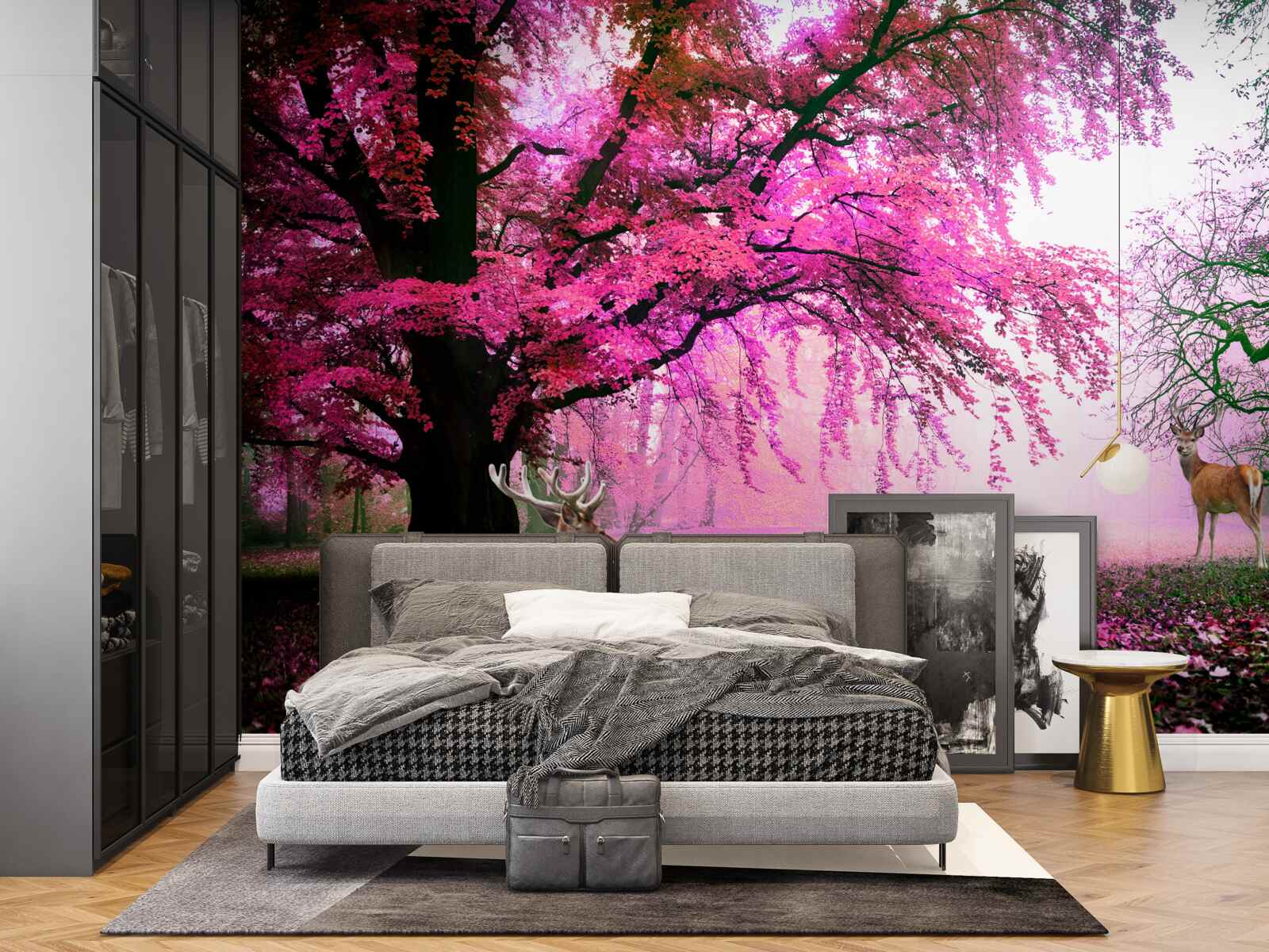 Fototapet sakura în roz zboară în jur