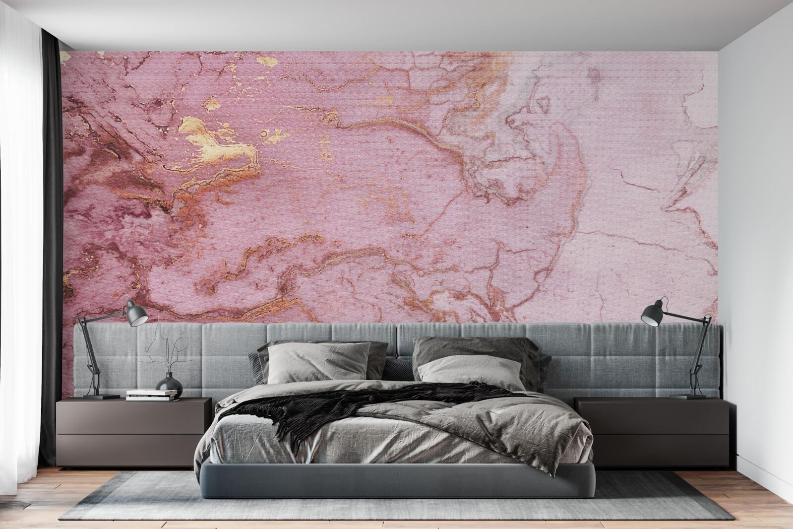 Fototapet model marmorat în nuanțe delicate de roz