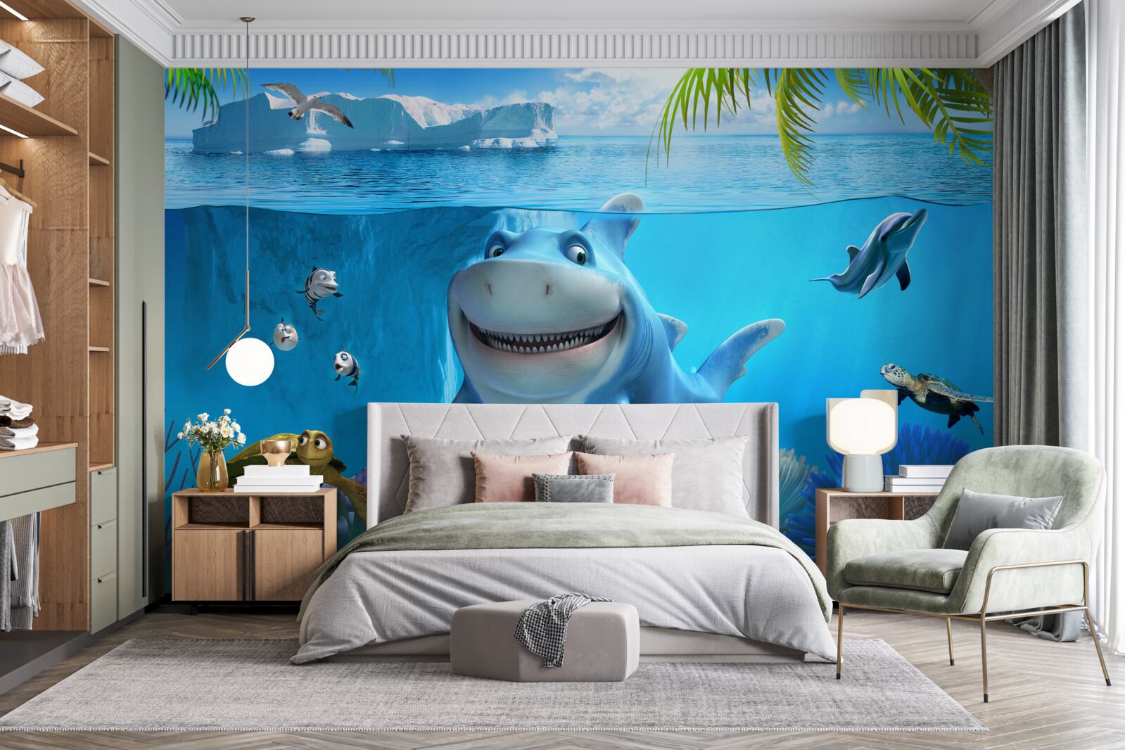 Fototapet locuitori animați ai lumii subacvatice