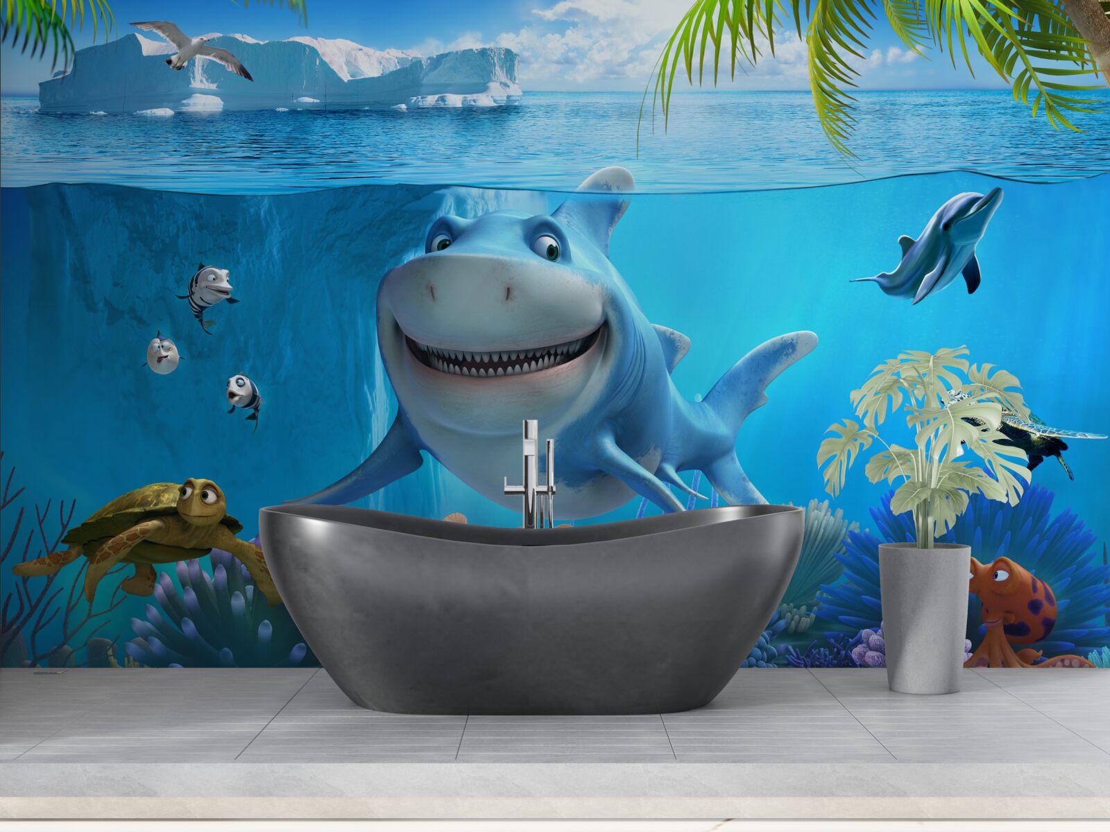 Fototapet locuitori animați ai lumii subacvatice