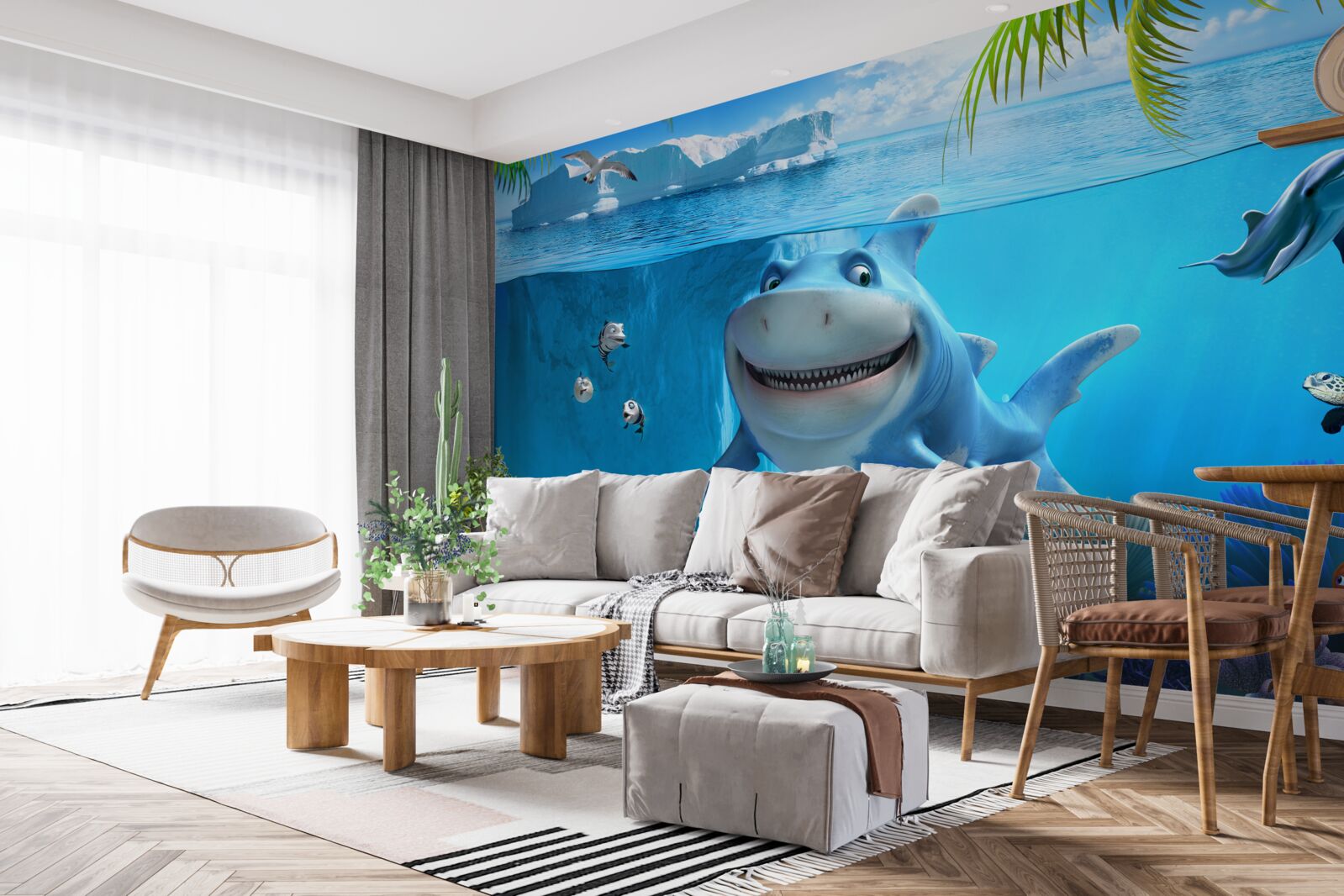 Fototapet locuitori animați ai lumii subacvatice