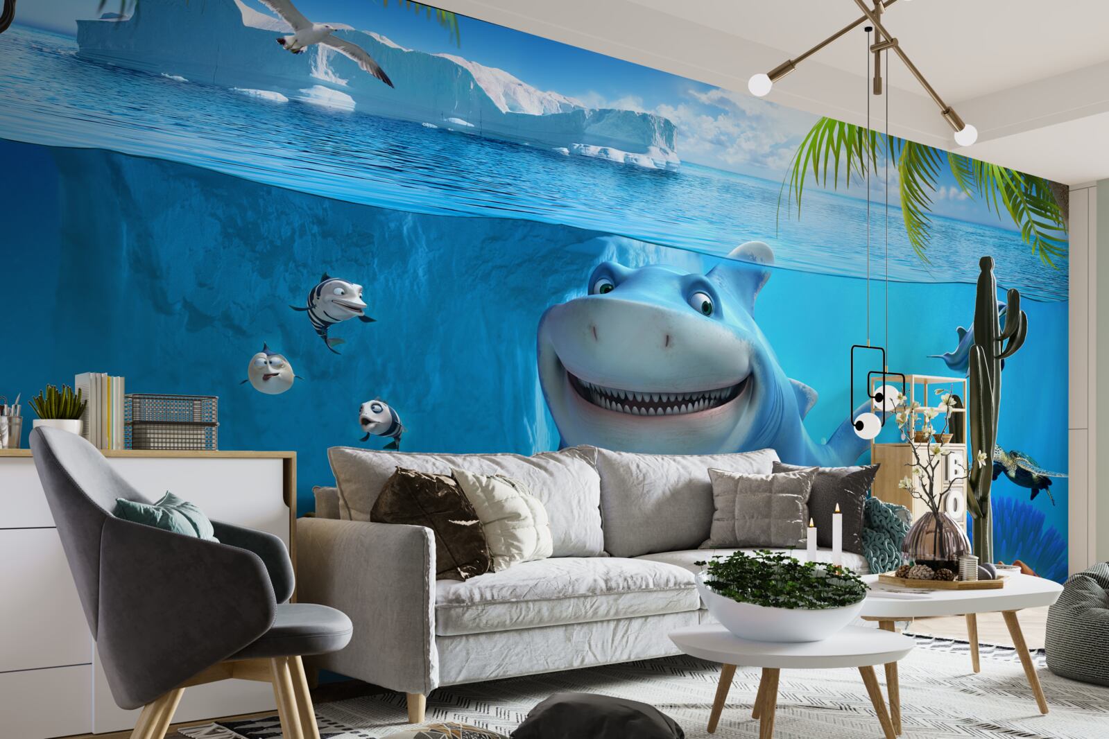 Fototapet locuitori animați ai lumii subacvatice