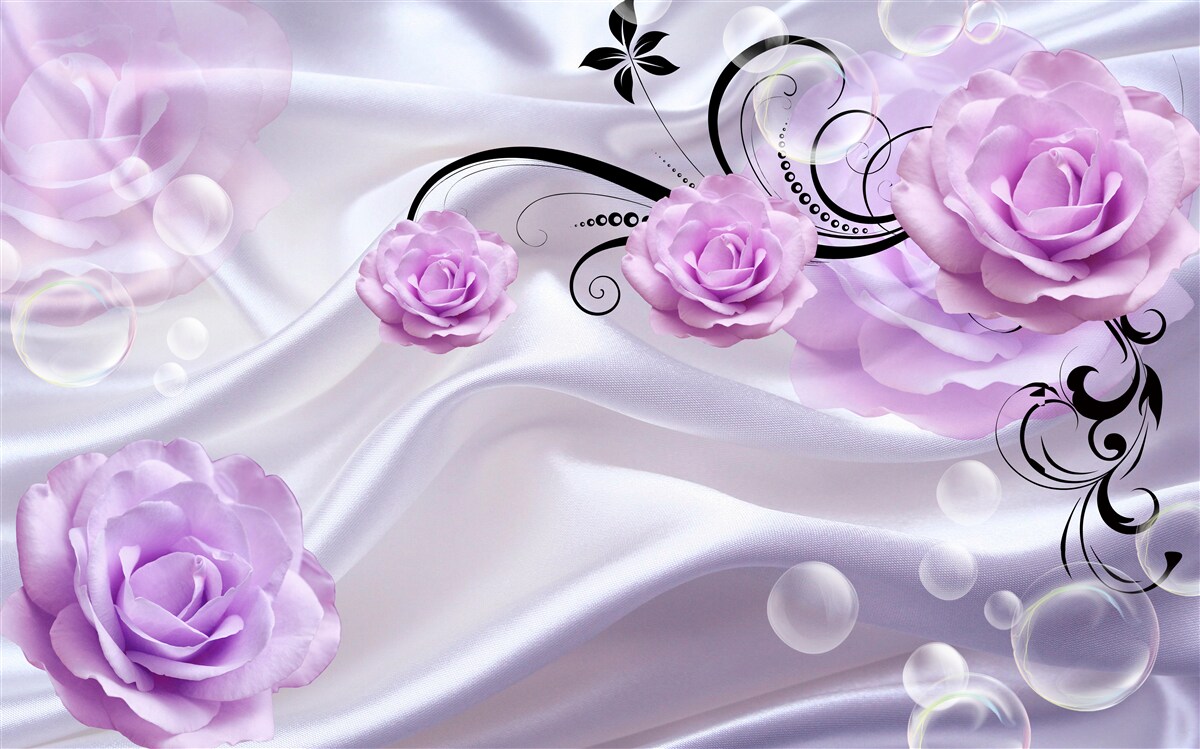 Fototapet trandafiri de liliac moale