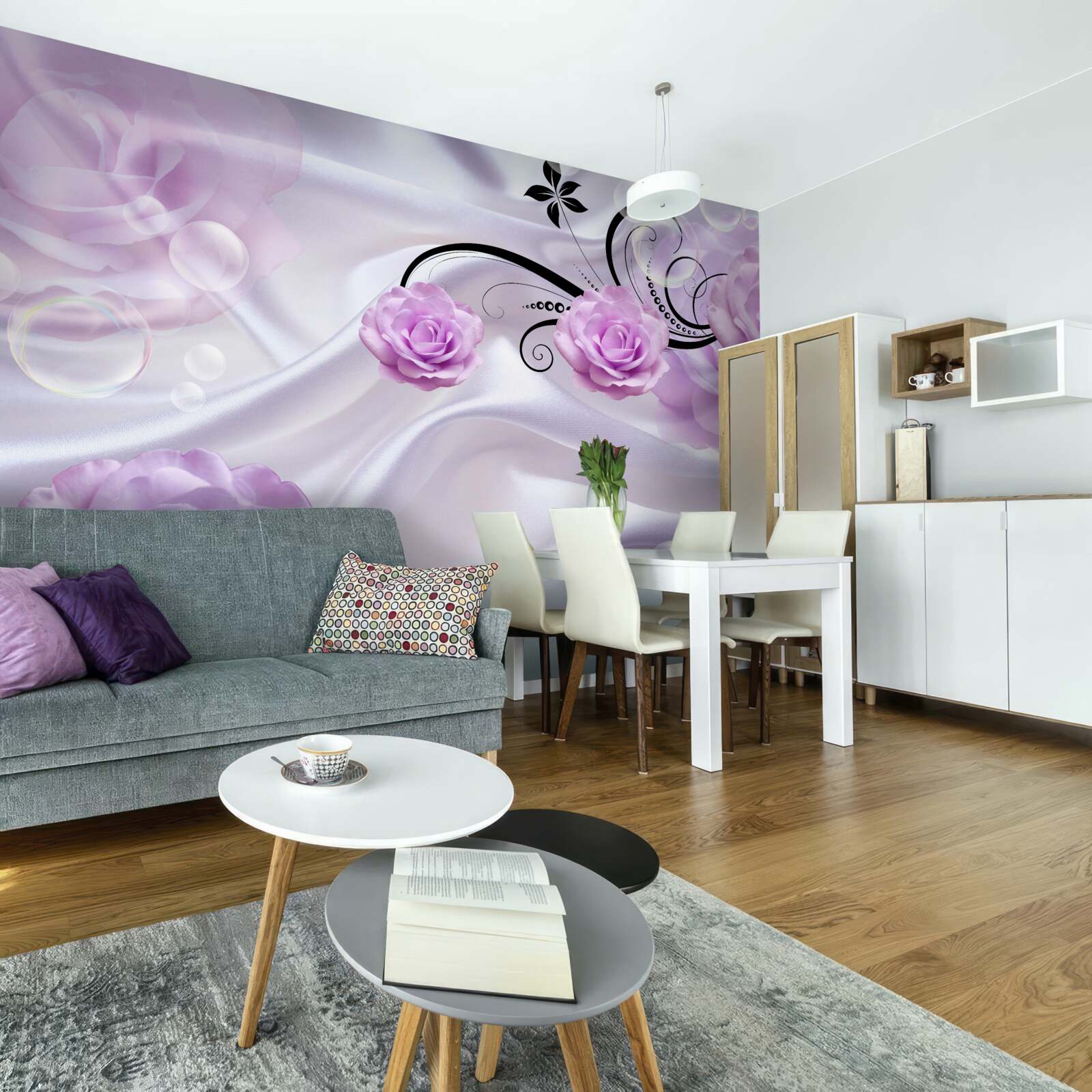 Fototapet trandafiri de liliac moale