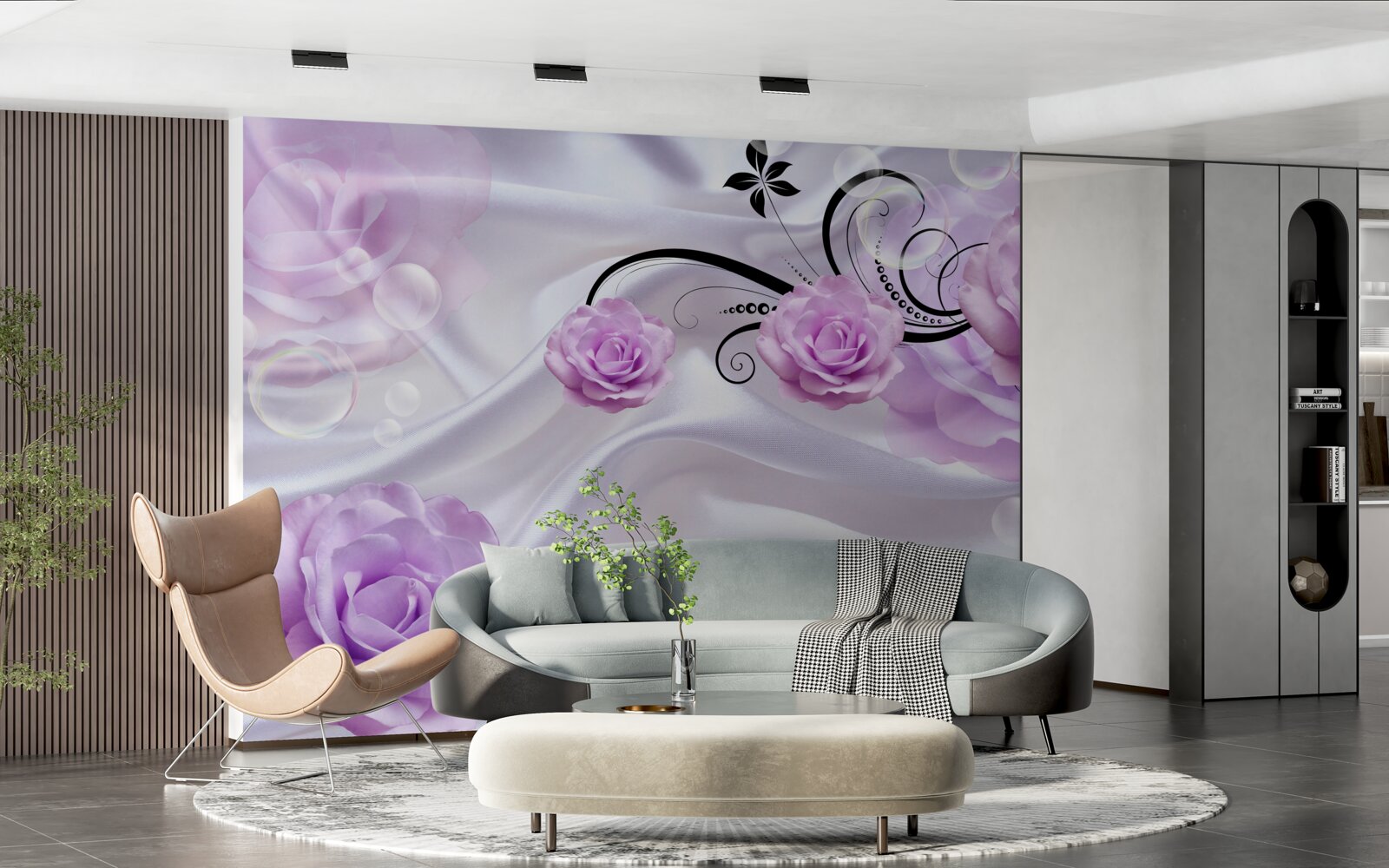 Fototapet trandafiri de liliac moale