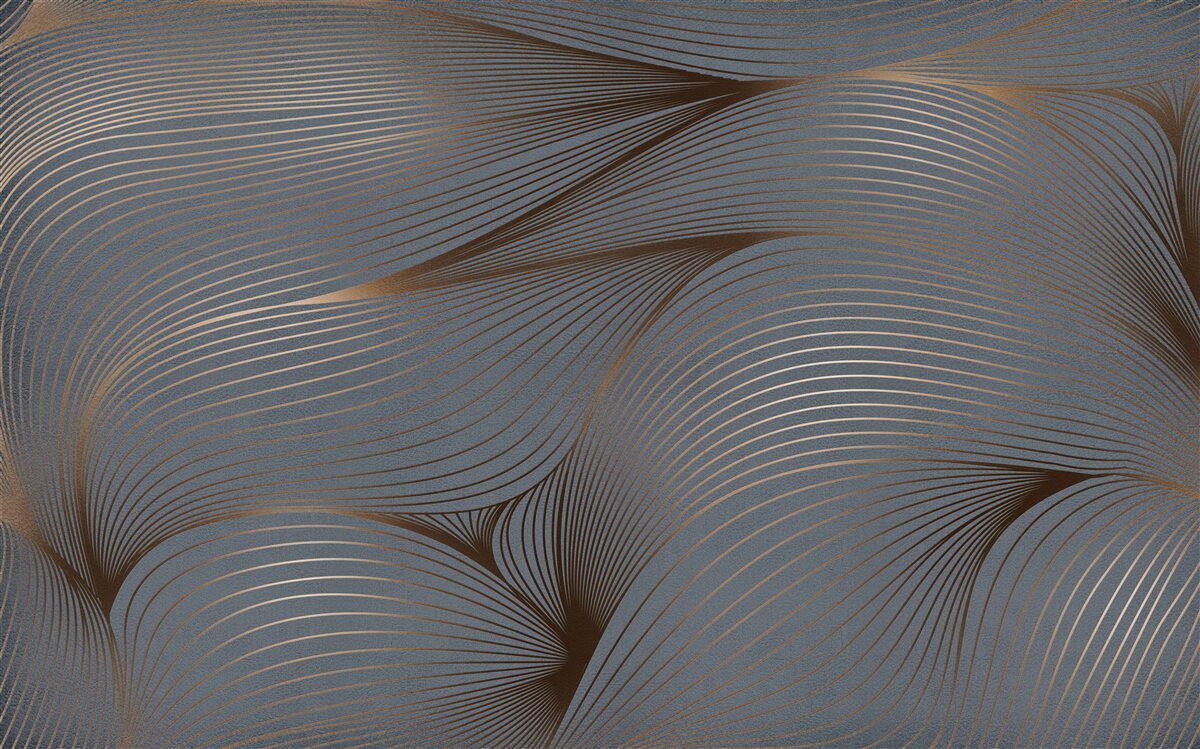 Fototapet linii abstracte cu finețe și margini aurii