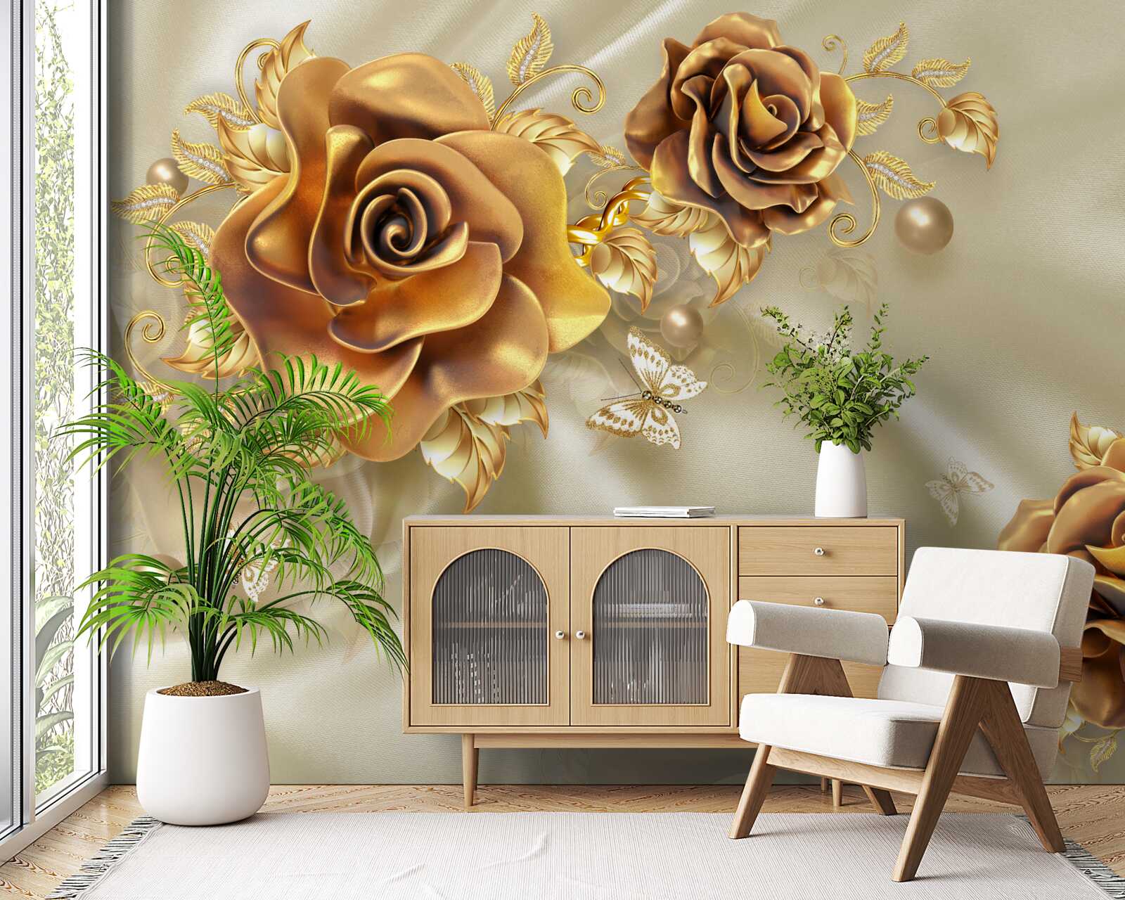 Fototapet trandafiri maro închis