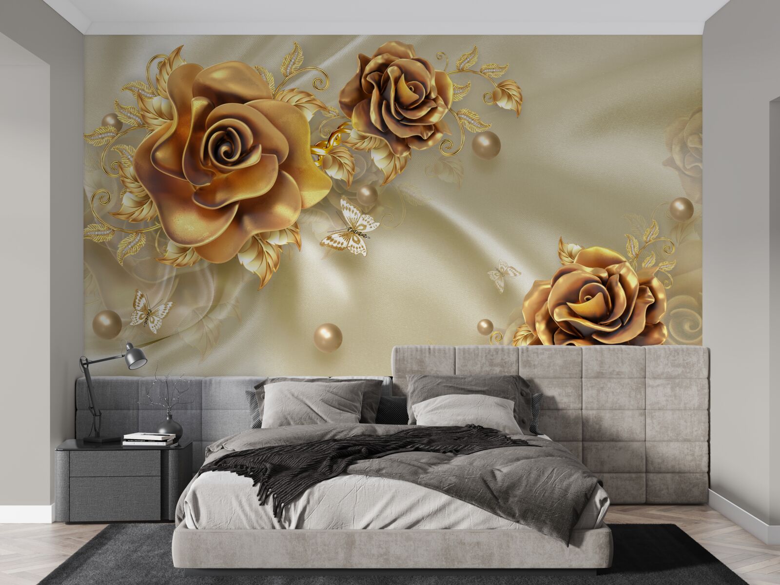 Fototapet trandafiri maro închis