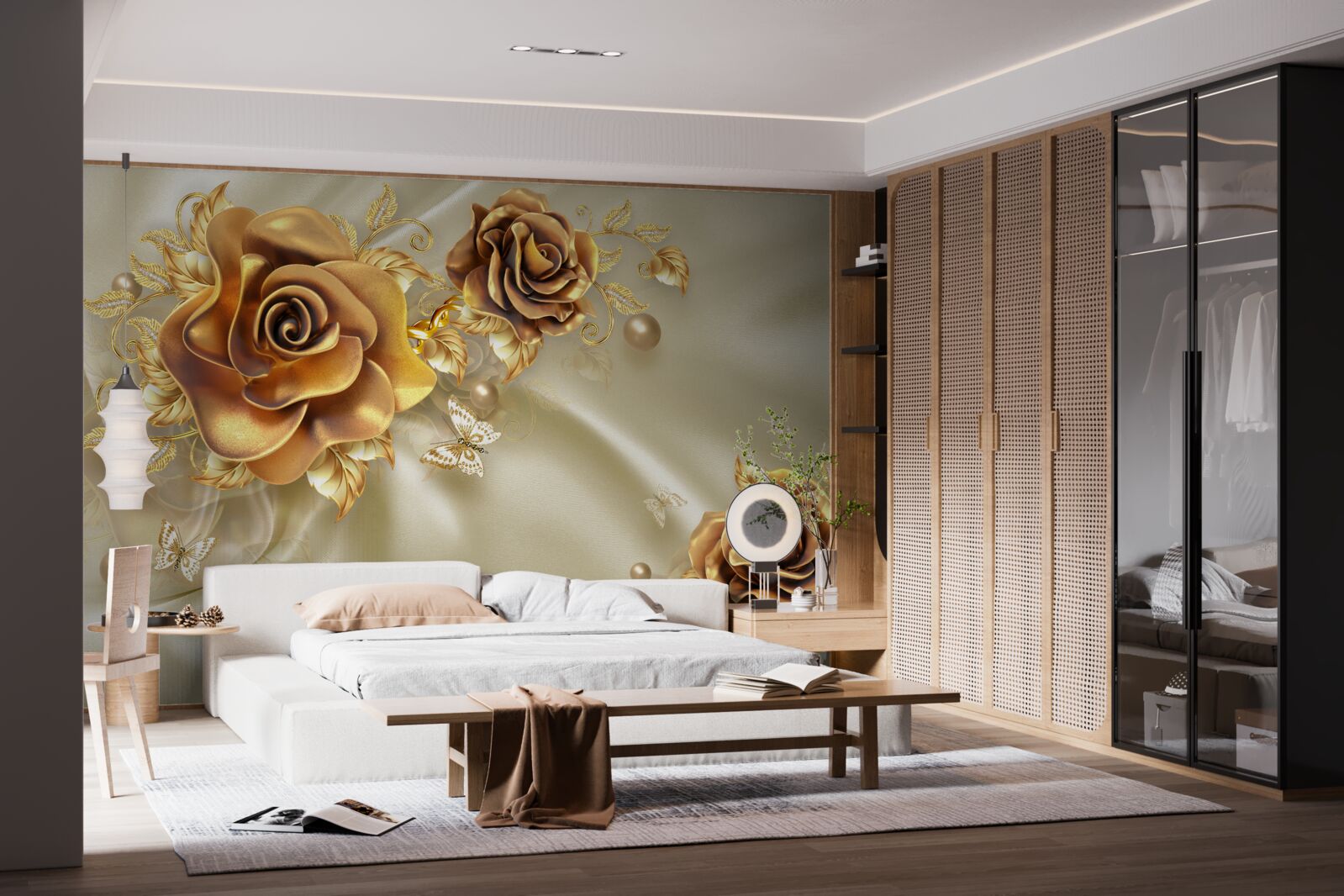 Fototapet trandafiri maro închis