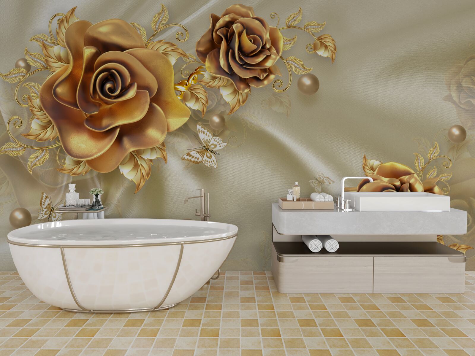 Fototapet trandafiri maro închis