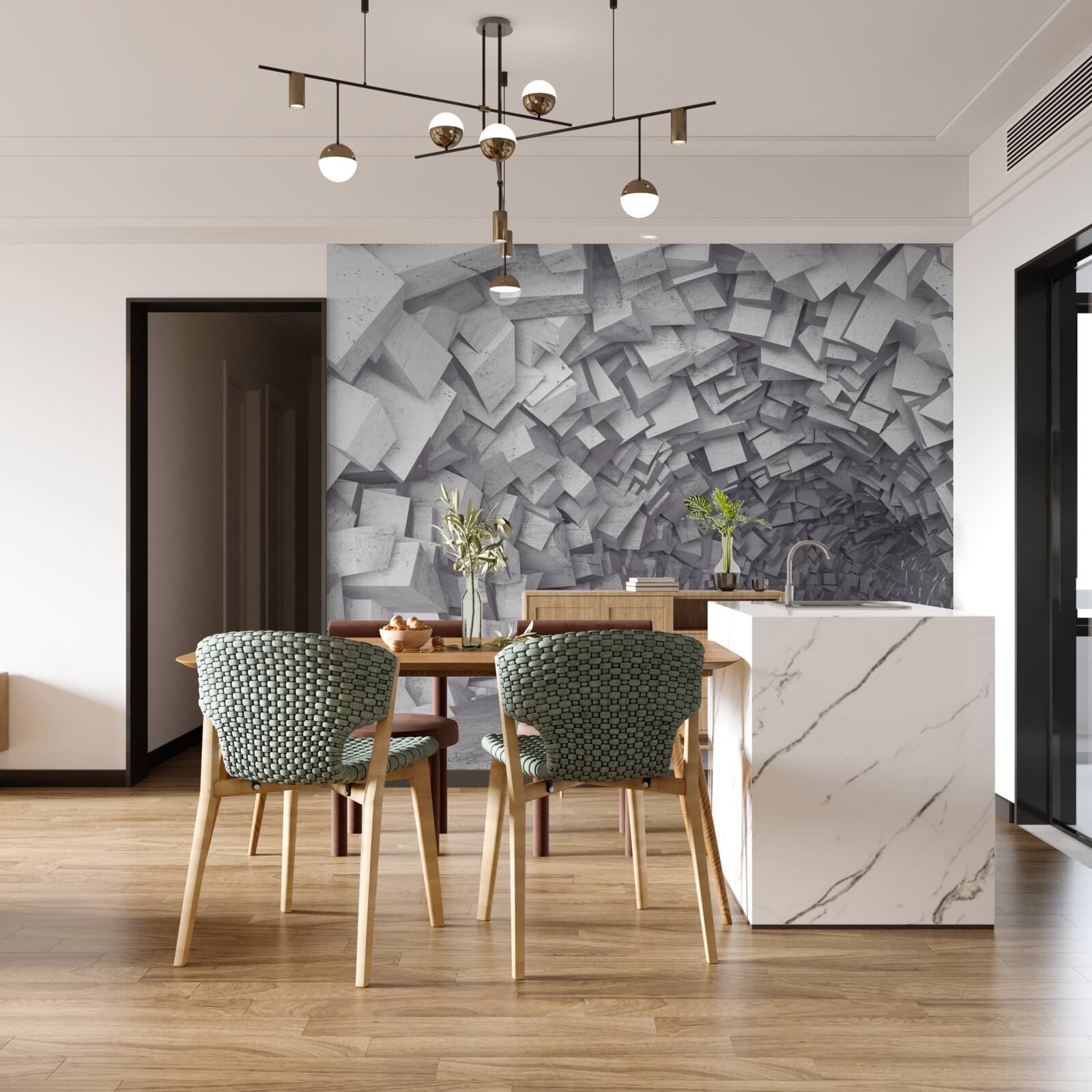 Fototapet Formele 3d formează un tunel