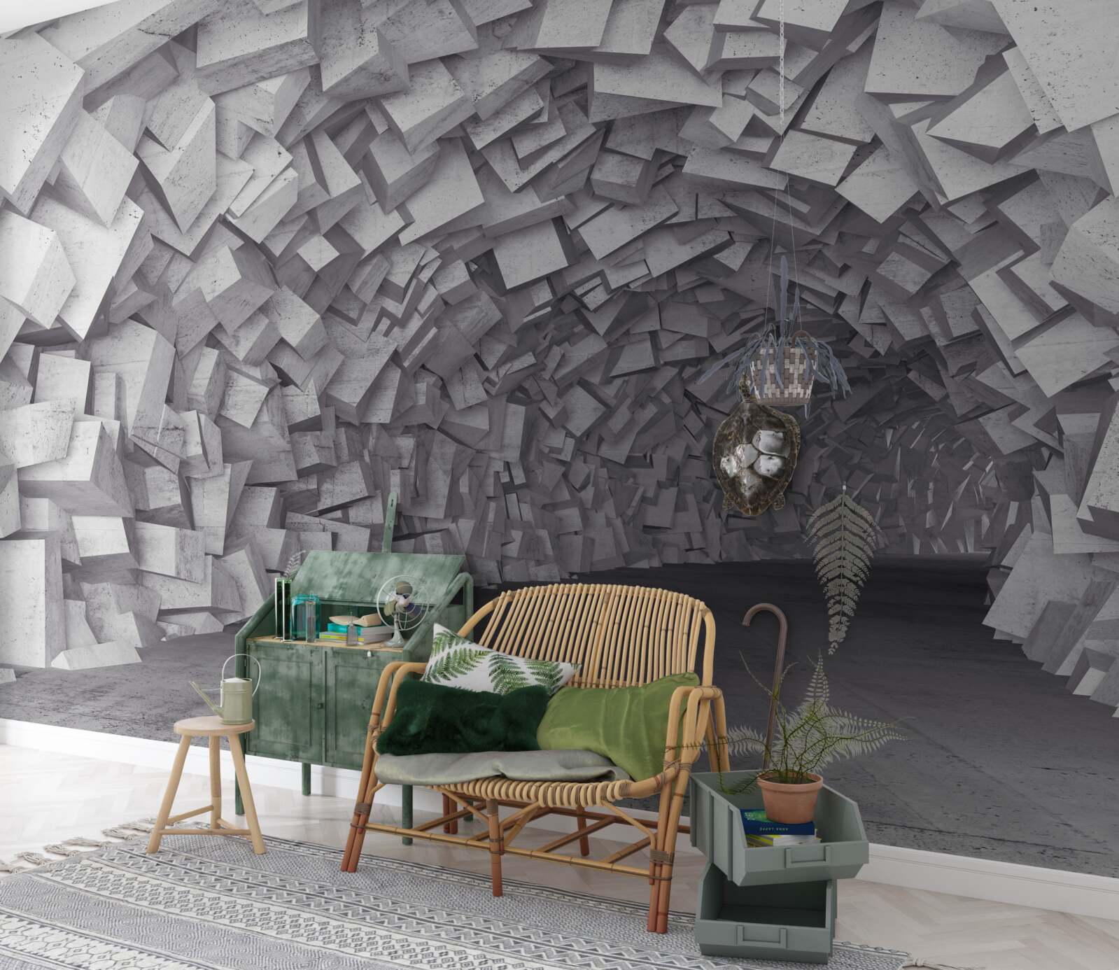 Fototapet Formele 3d formează un tunel