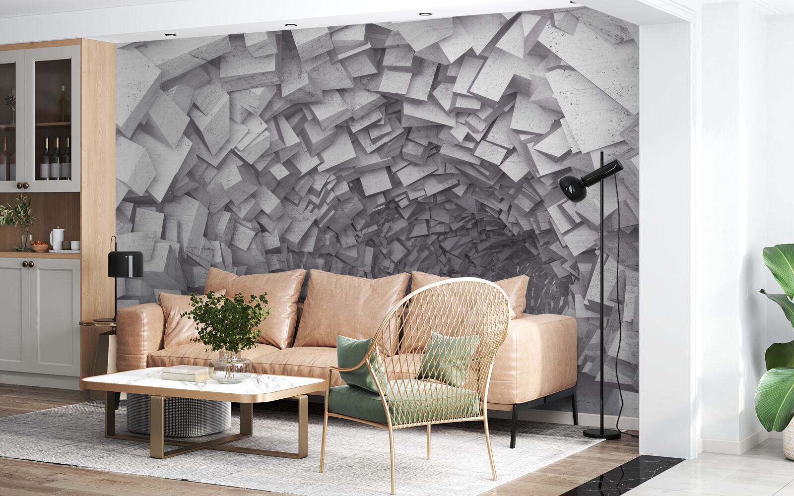 Fototapet Formele 3d formează un tunel