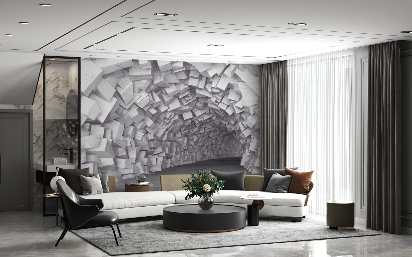 Fototapet Formele 3d formează un tunel