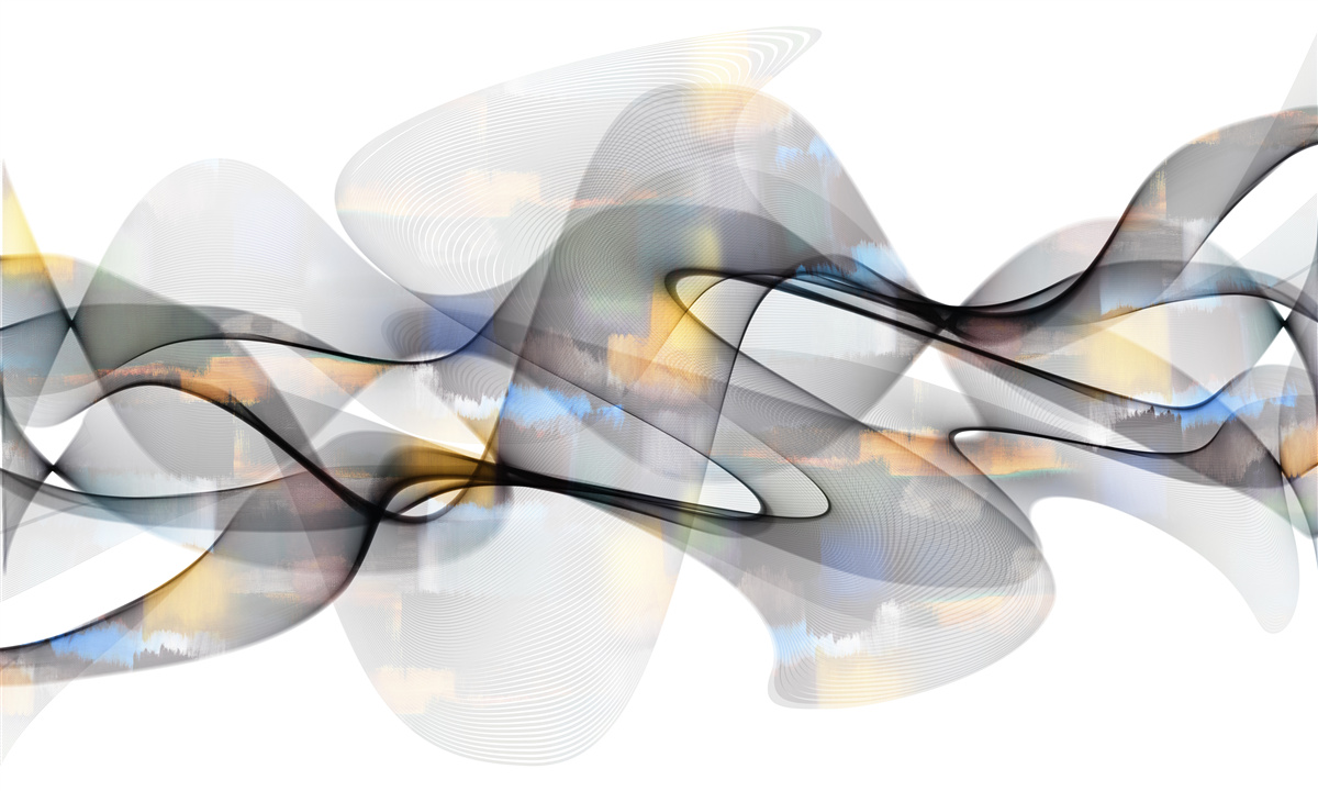 Fototapet structură de fum cu elemente de aur