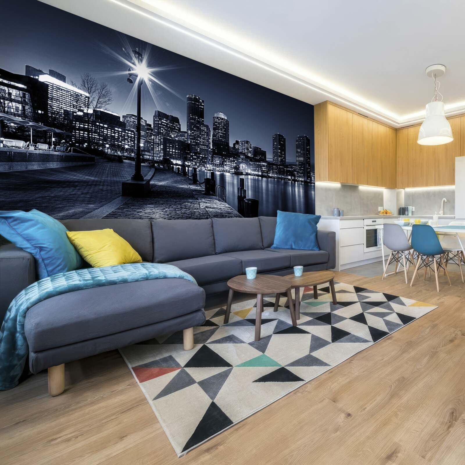 Fototapet faleza orașului este pustie