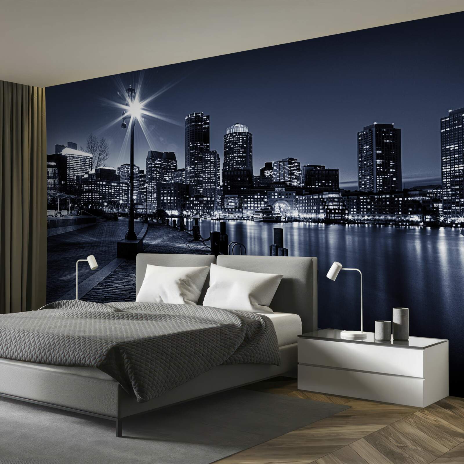 Fototapet faleza orașului este pustie