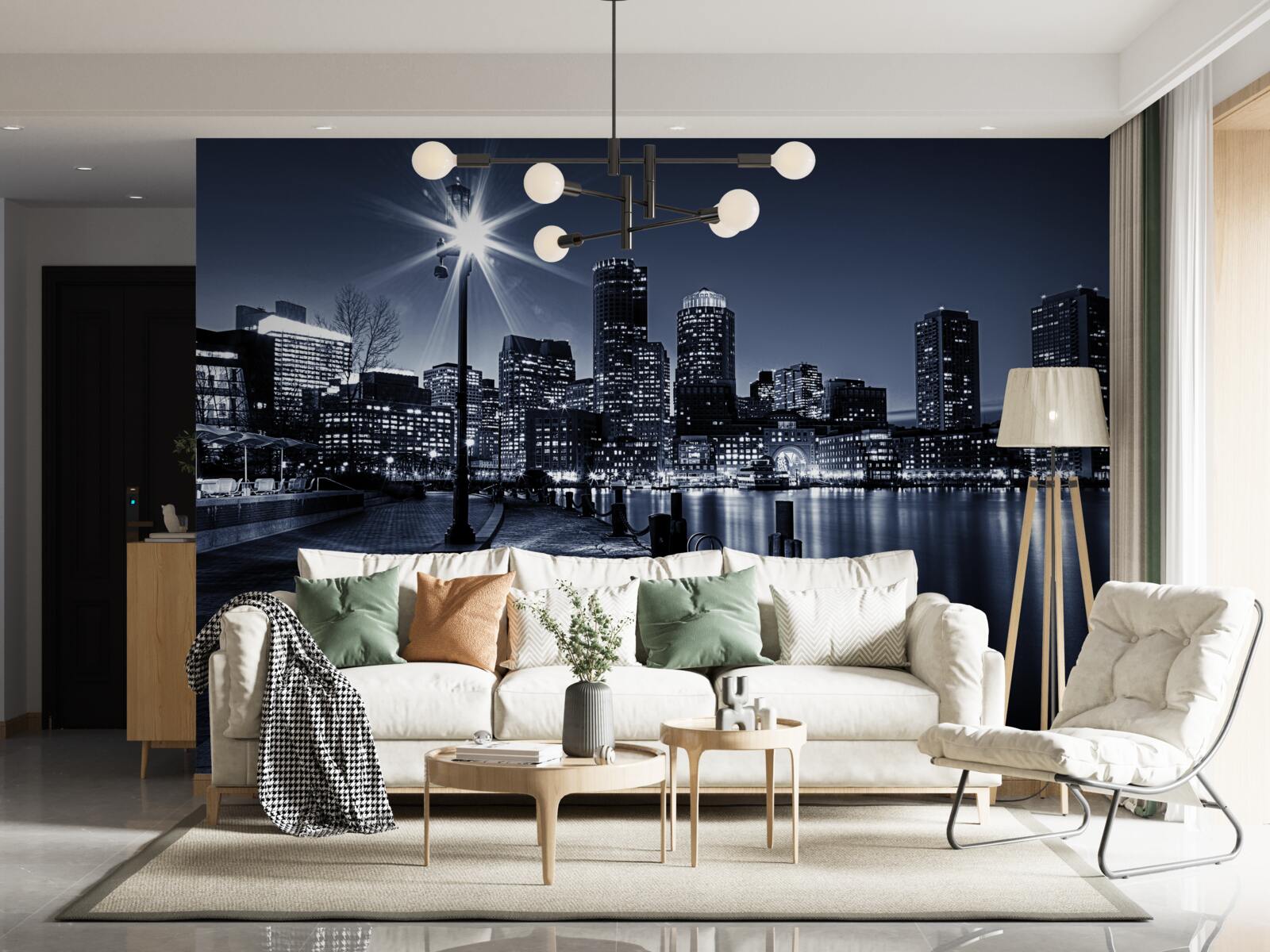 Fototapet faleza orașului este pustie