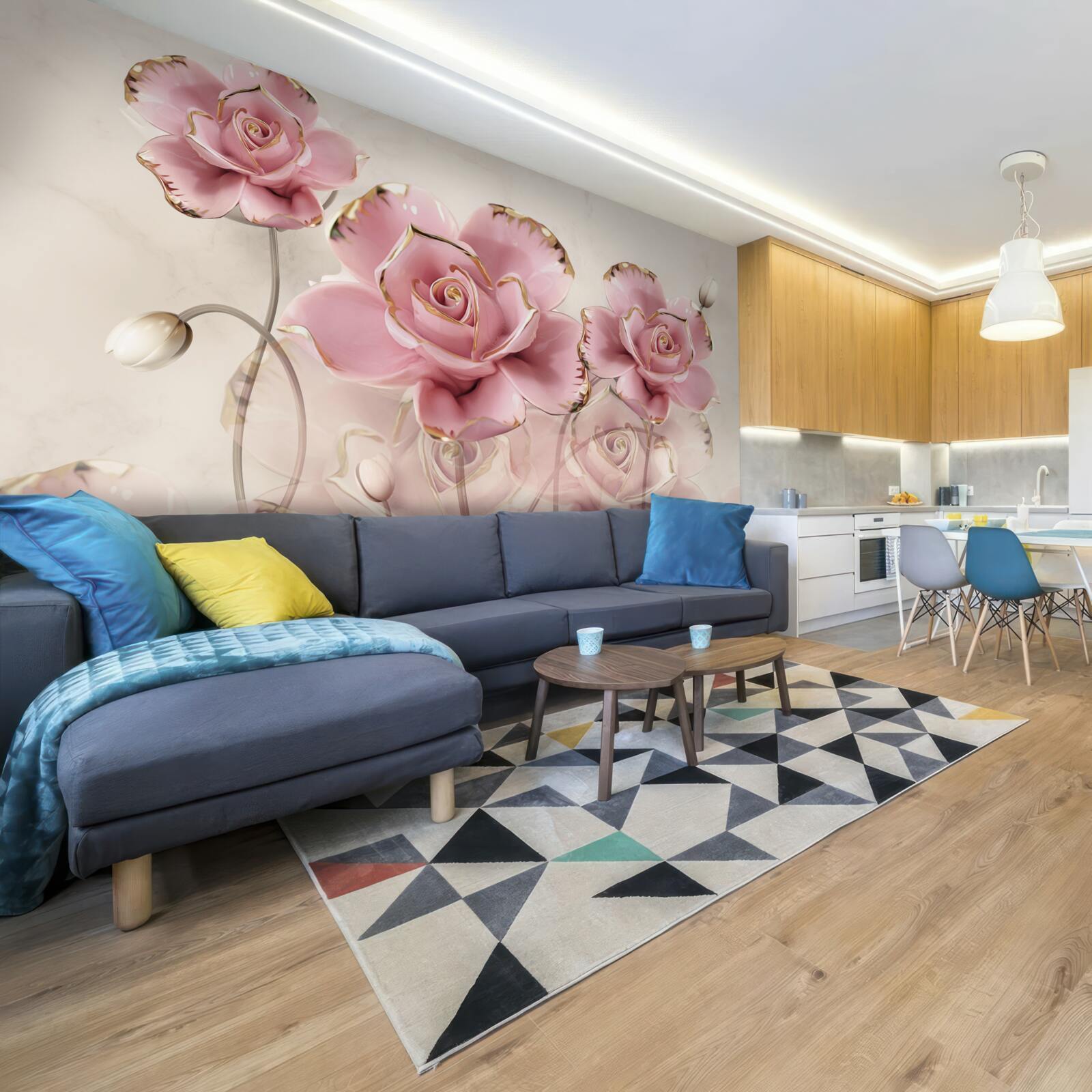 Fototapet trandafir roz elegant cu obraji delicați