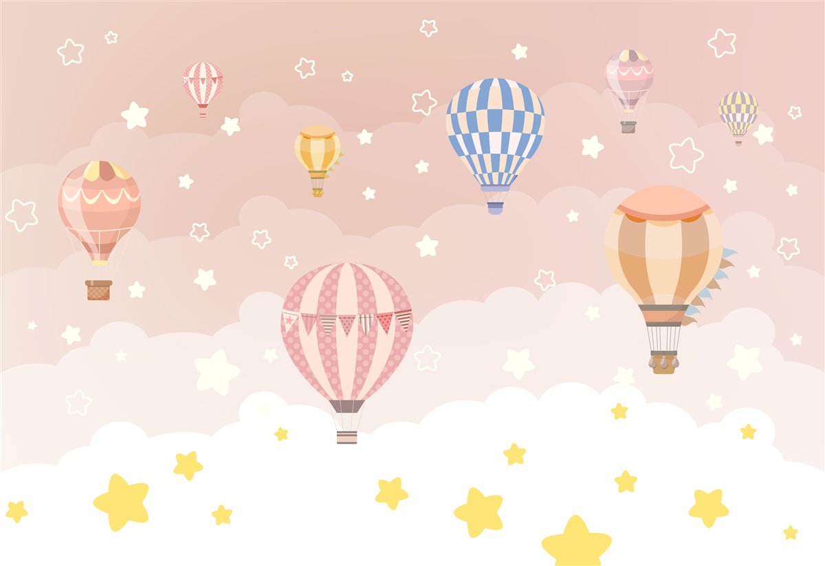 Fototapet excursie cu balonul cu aer cald