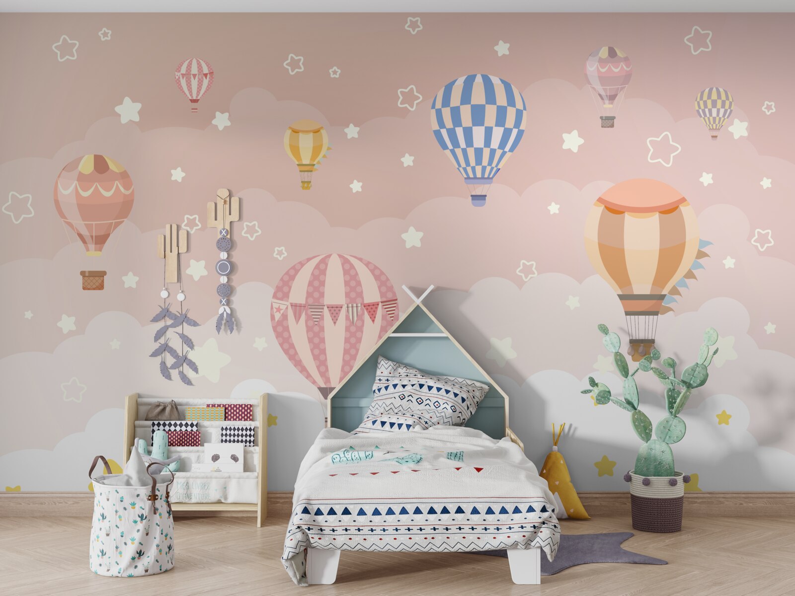 Fototapet excursie cu balonul cu aer cald