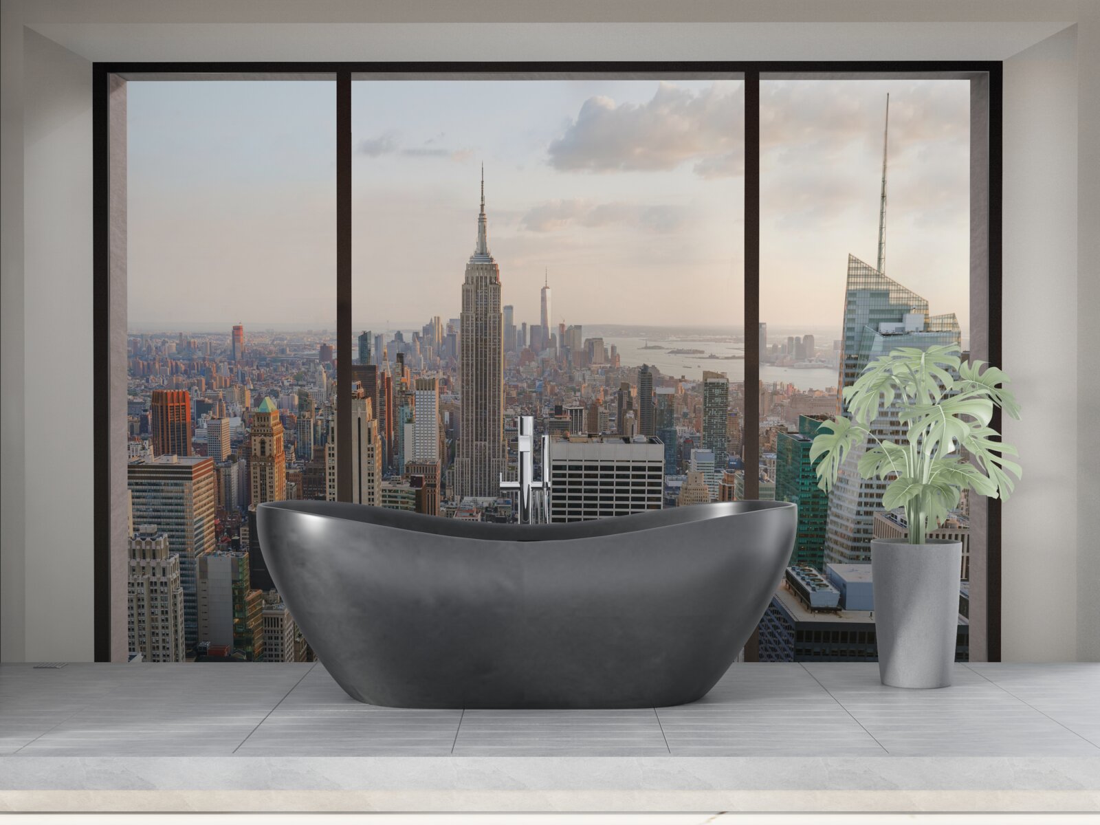 Fototapet panorama din centrul orașului new york de la fereastră