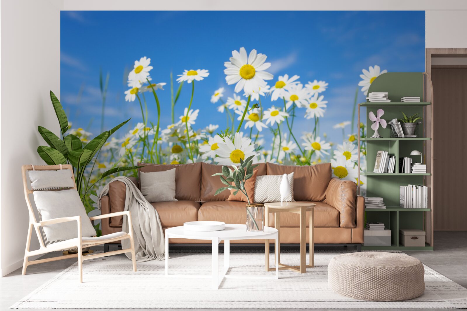 Fototapet mușețel pe o pajiște într-o zi de vară