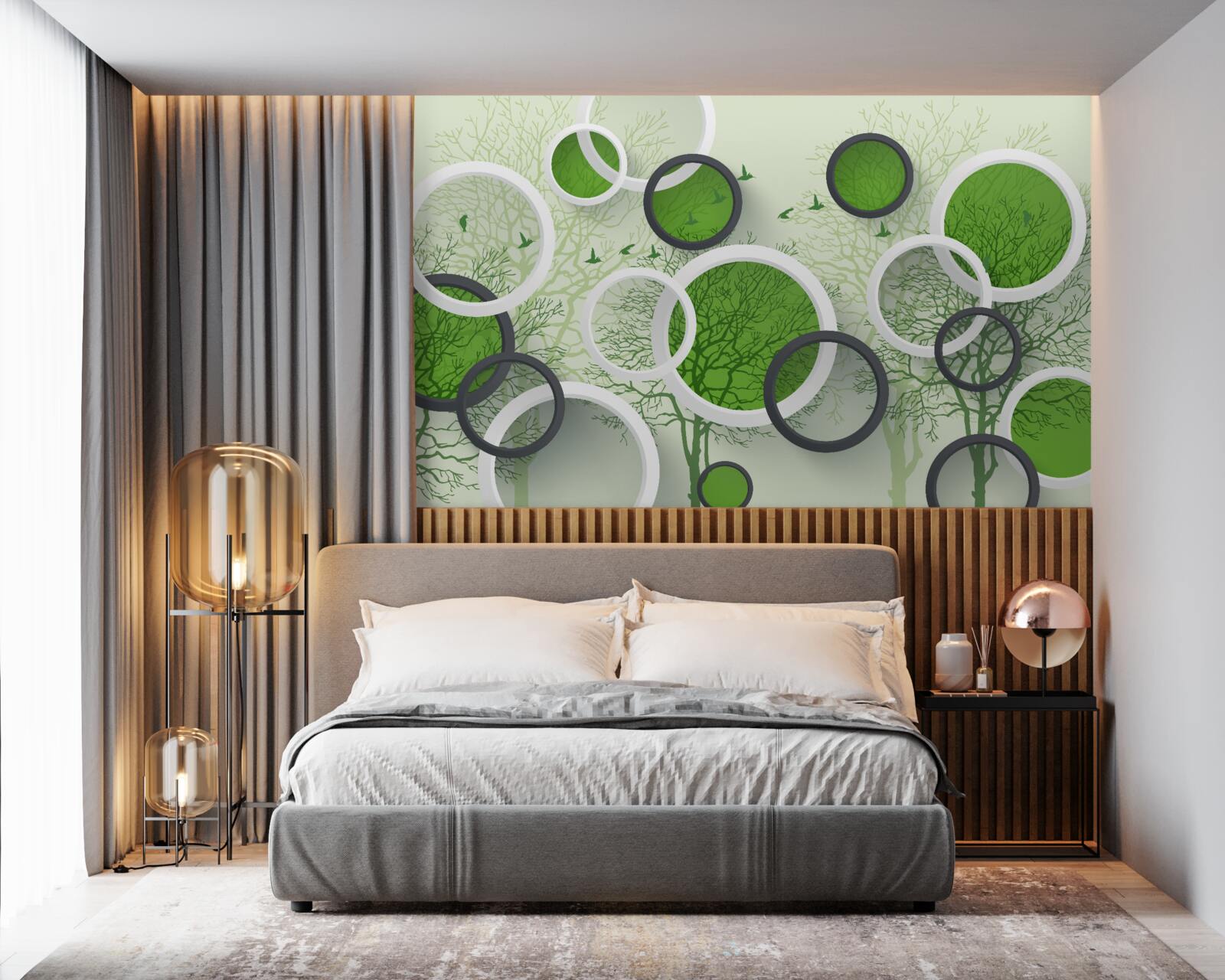 Fototapet roțile sunt vopsite în culoarea copacilor