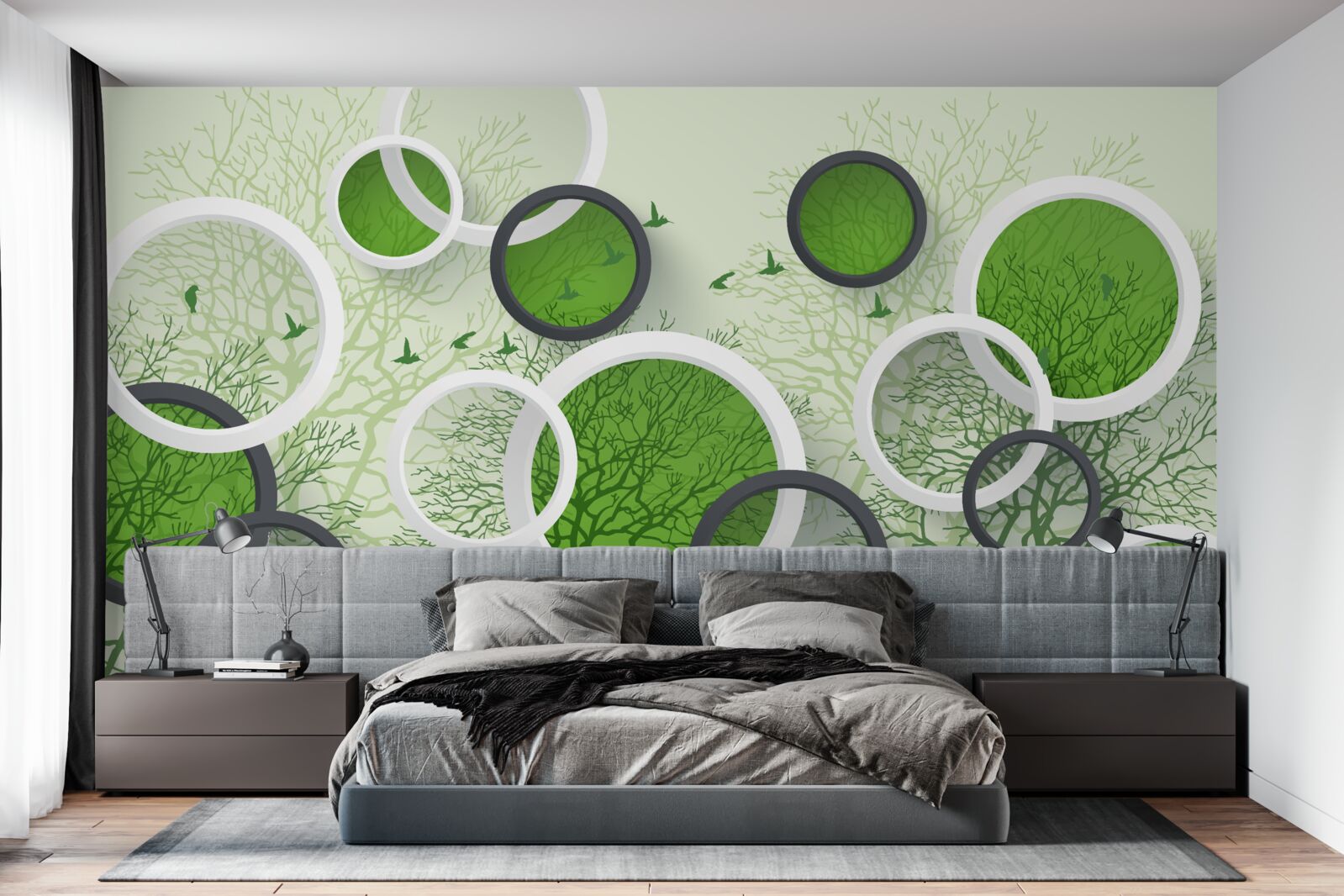 Fototapet roțile sunt vopsite în culoarea copacilor