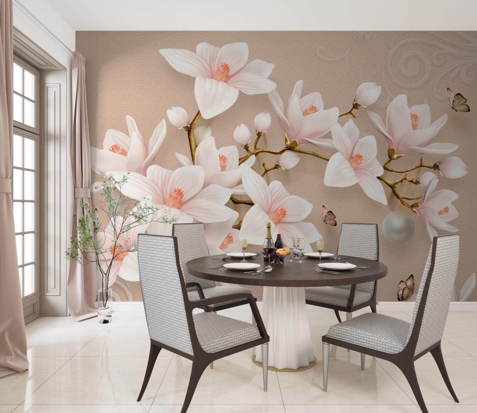 Fototapet muguri moi pe o bază roz