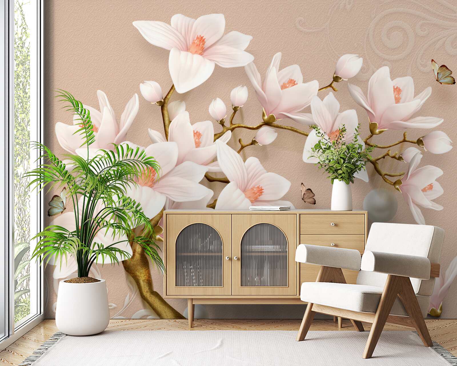 Fototapet muguri moi pe o bază roz