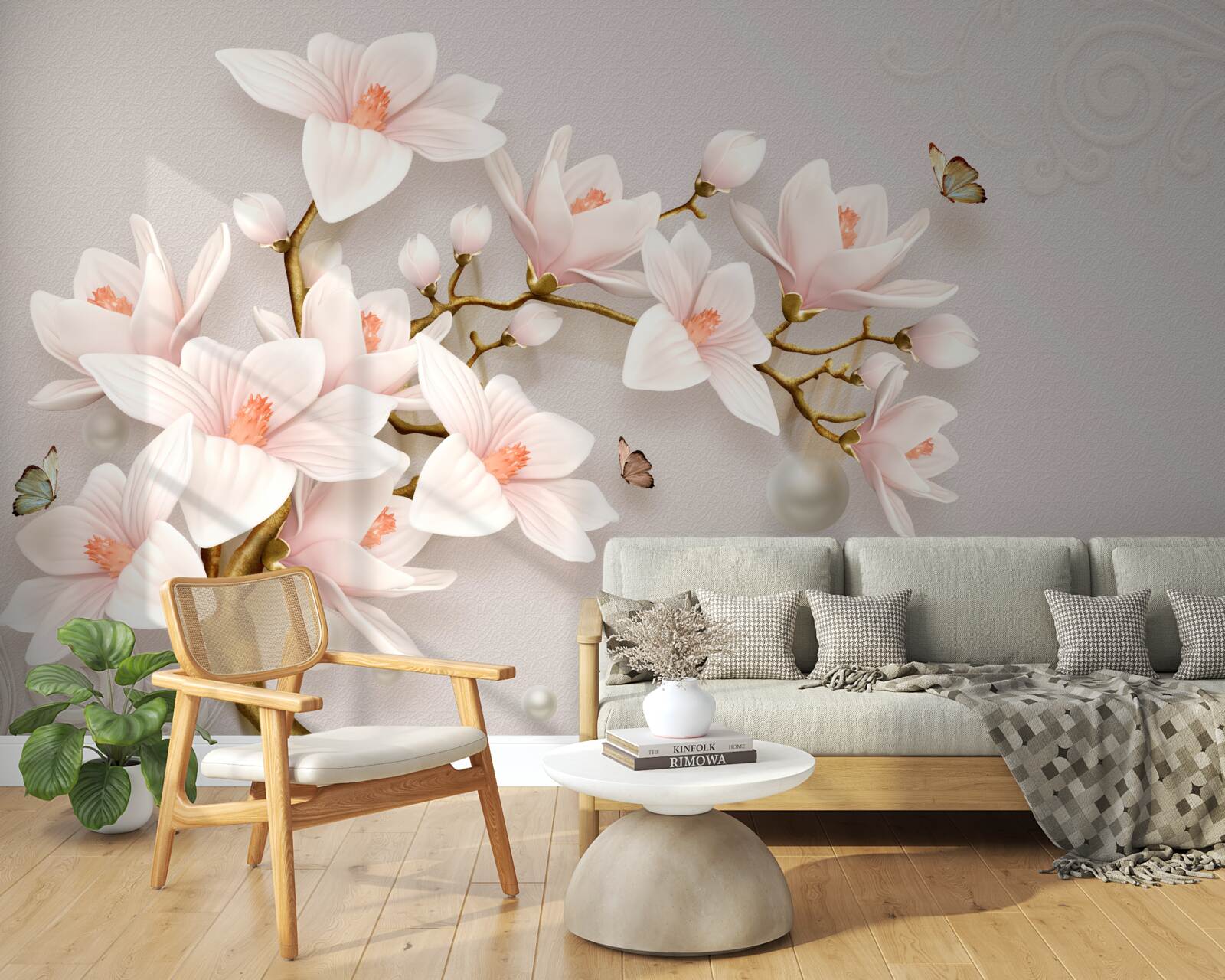 Fototapet muguri pe o tulpină aurie