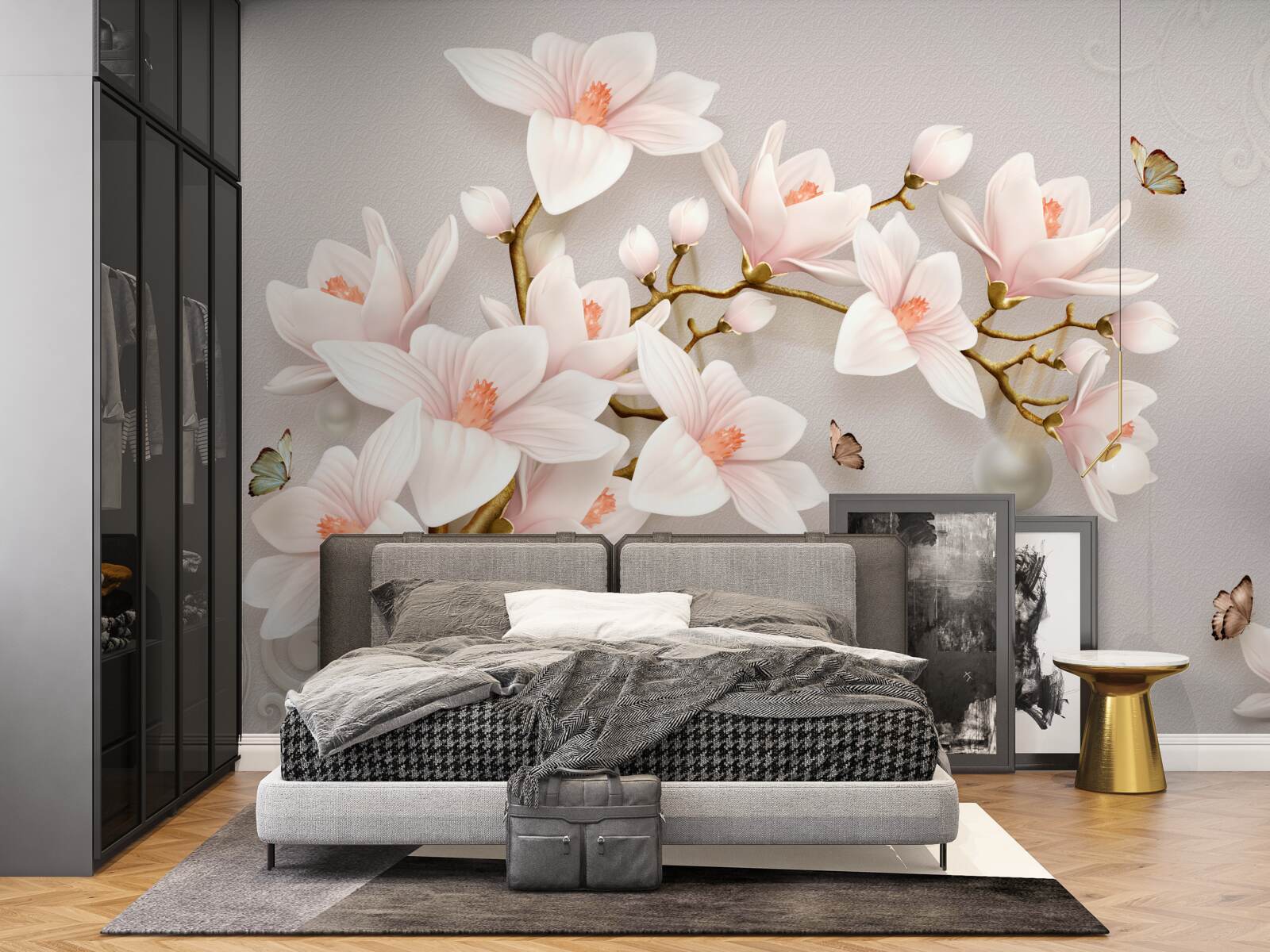 Fototapet muguri pe o tulpină aurie