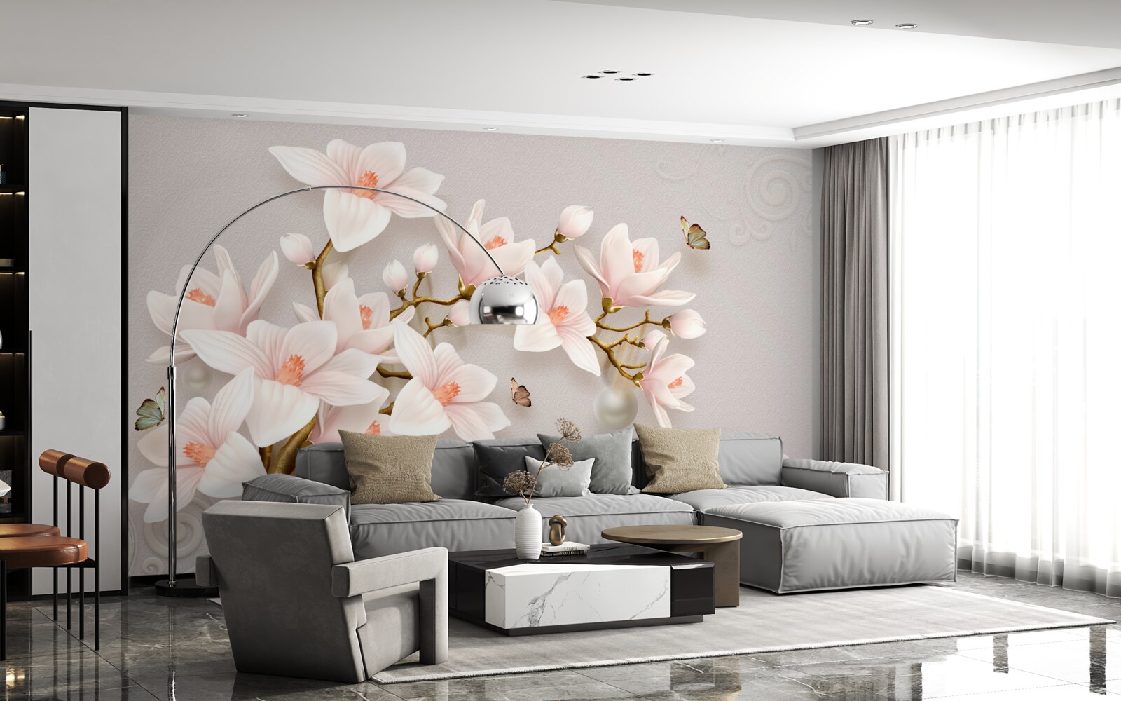 Fototapet muguri pe o tulpină aurie