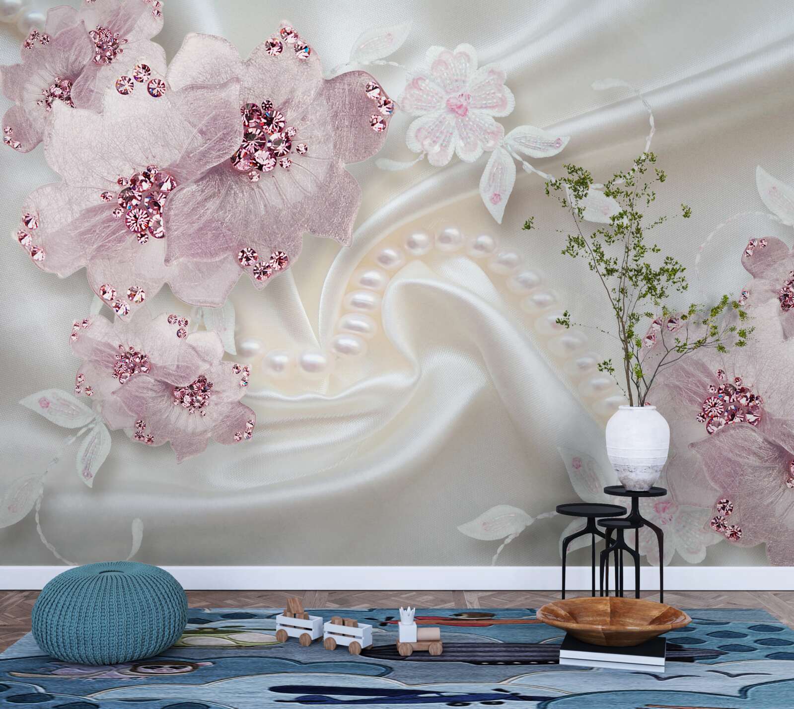 Fototapet moale purpuriu textile fleece pe mătase