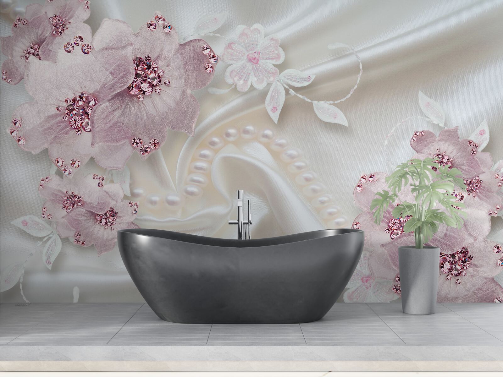 Fototapet moale purpuriu textile fleece pe mătase