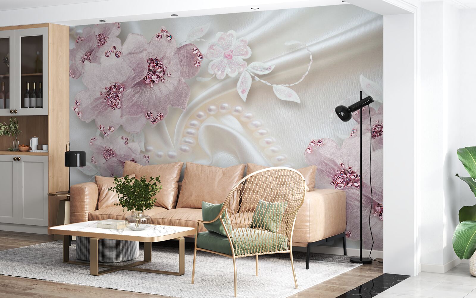 Fototapet moale purpuriu textile fleece pe mătase