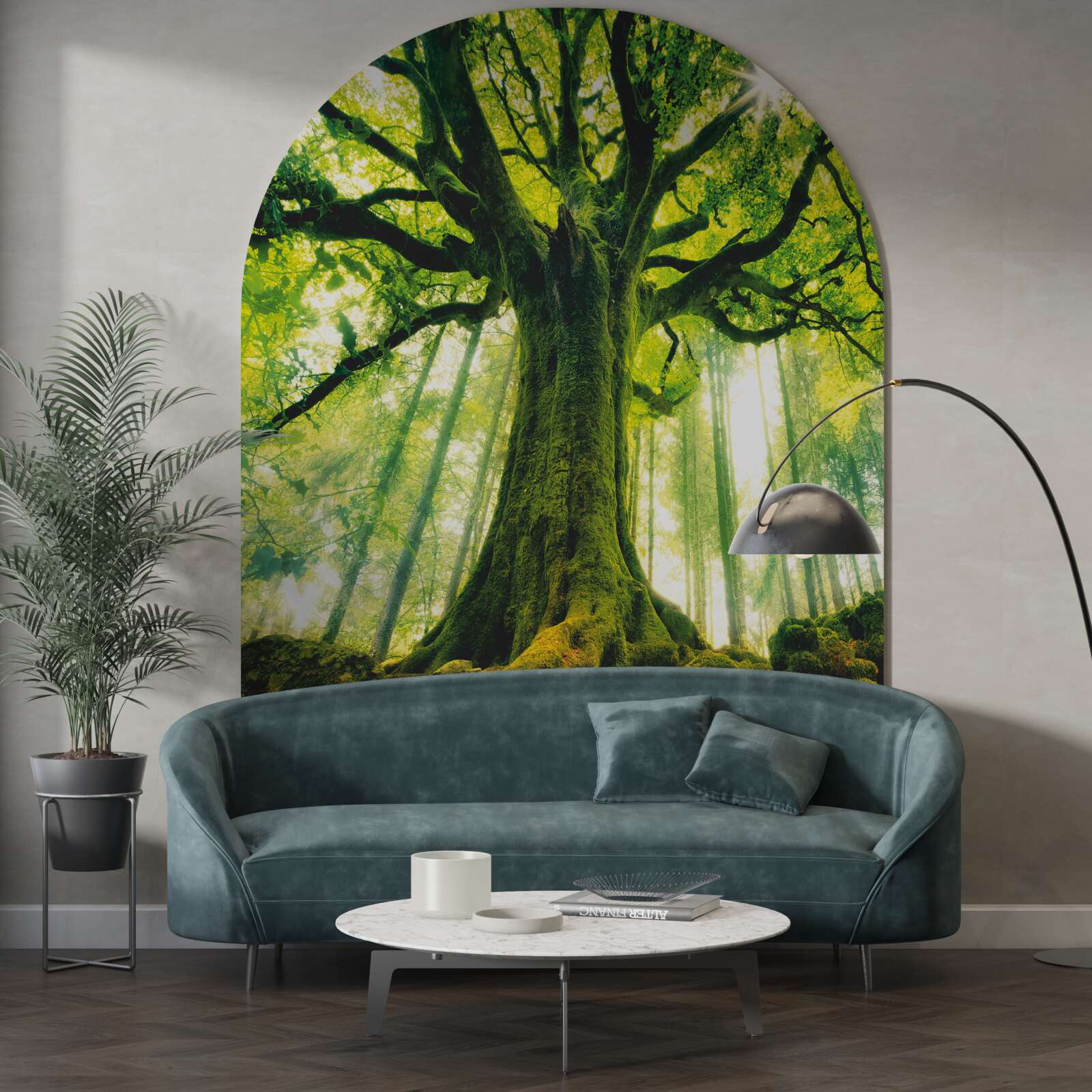 Fototapet copacul vieții în pădurea de dimineață