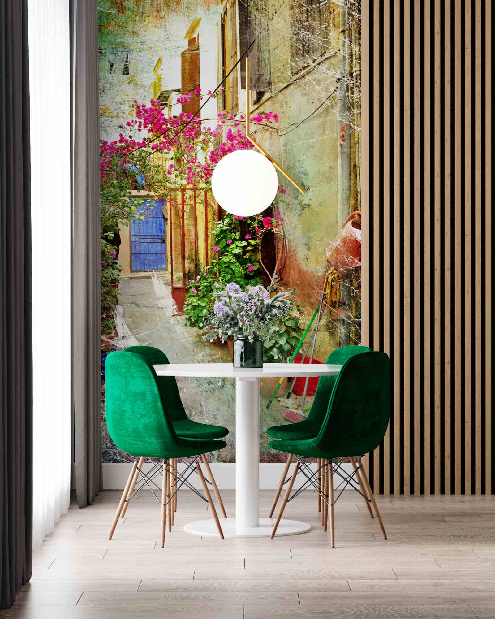 Fototapet curte confortabilă pentru oaspeți